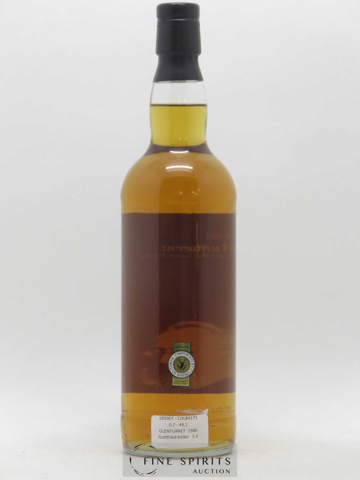 Glenturret 1986 Signatory Vintage Gottfried Keller Edition Hogshead n°302 - One of 259 - bottled 2015 - Lot de 1 bouteille - 1
