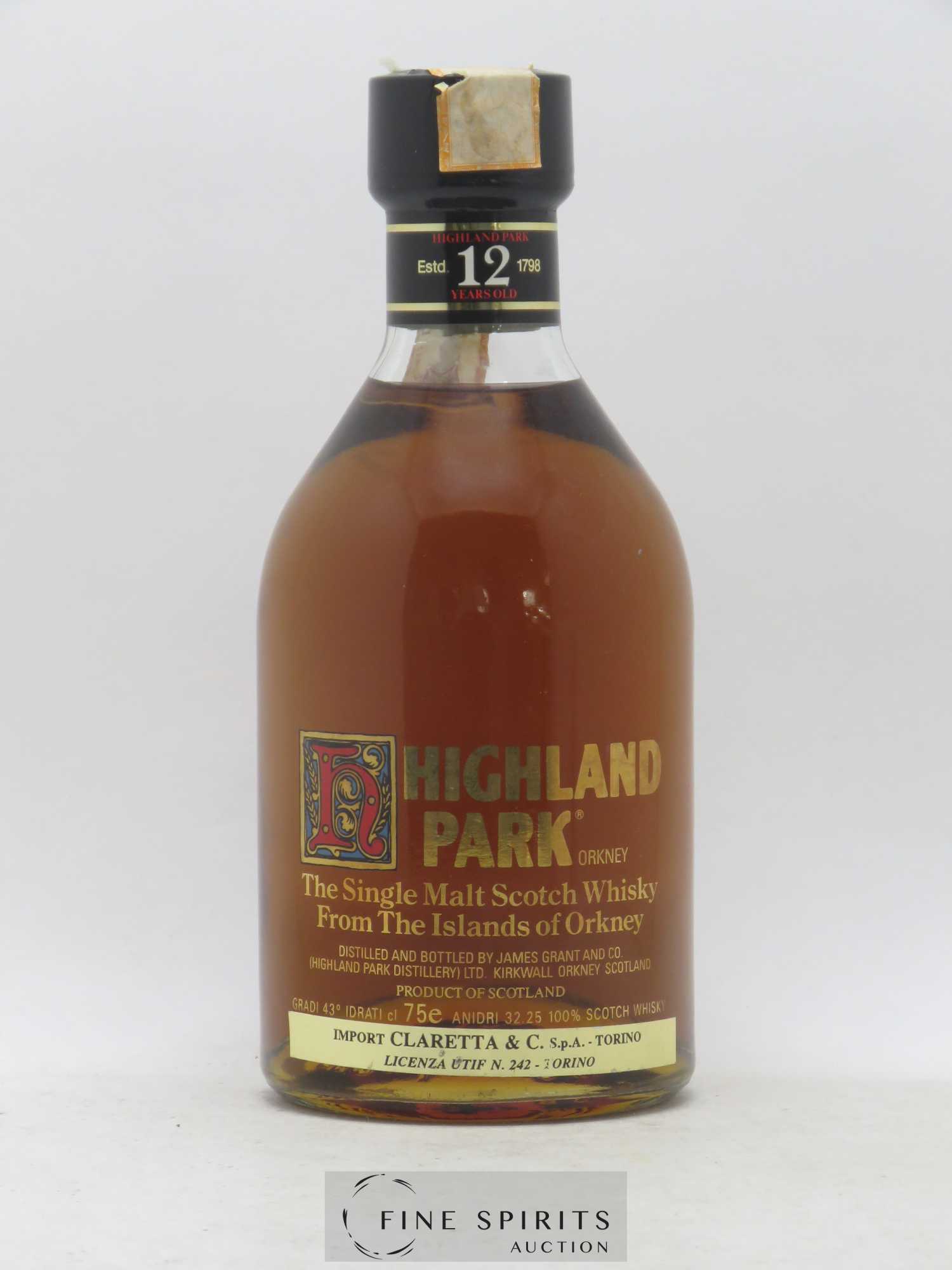 Highland Park 12 years Of. - Lot de 1 bouteille - 1