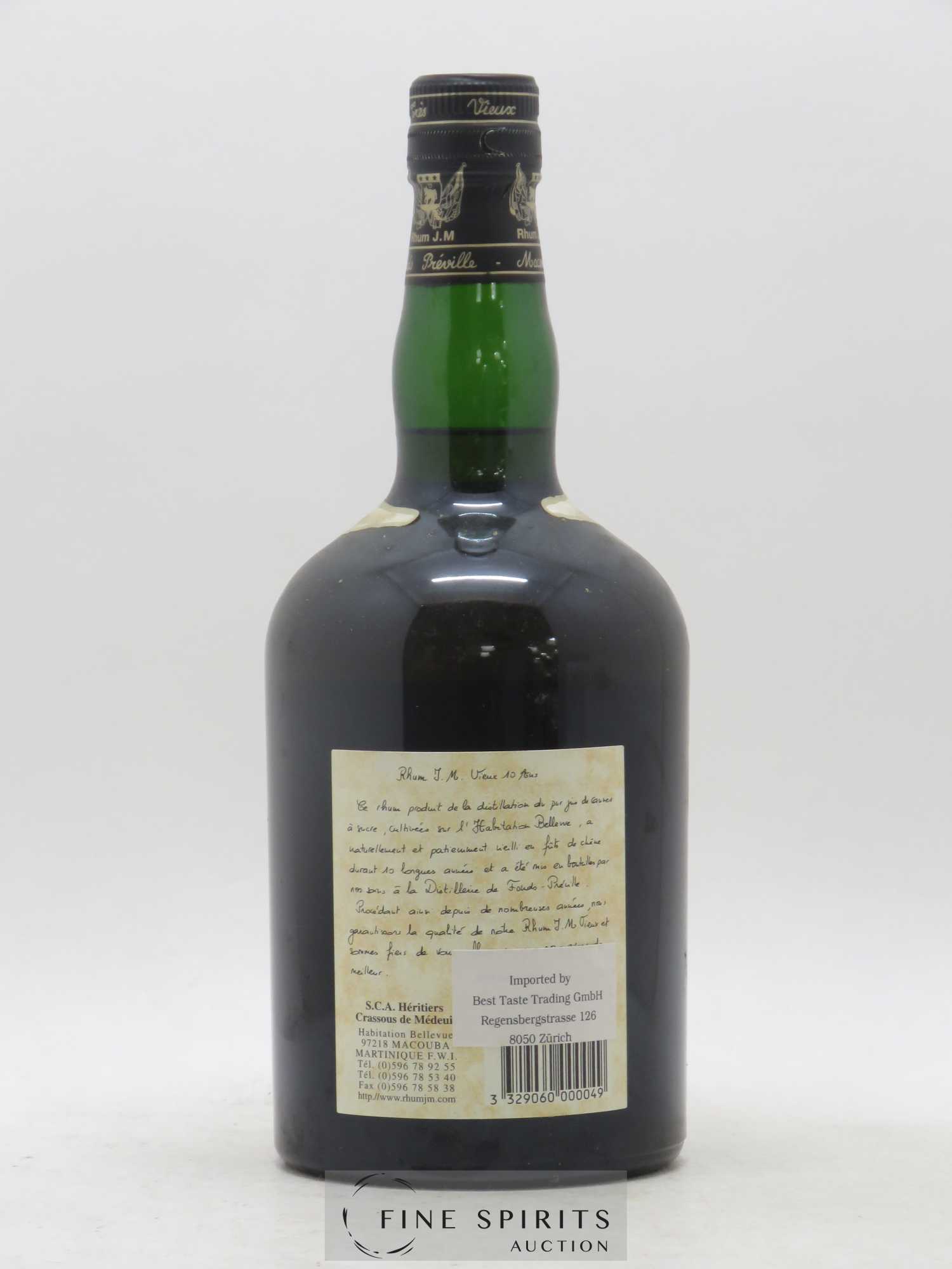 J.M 10 years 1990 Of. - Lot de 1 bouteille - 2