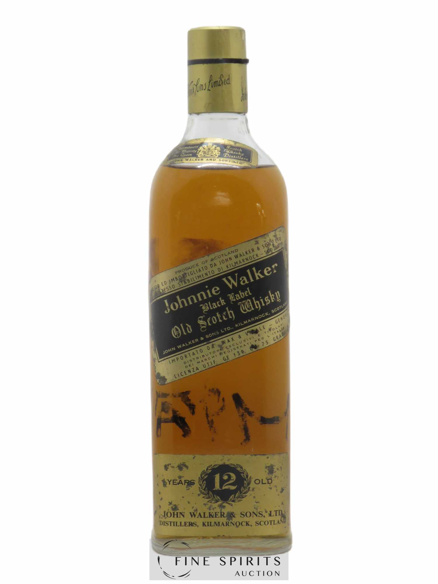 Johnnie Walker 12 years Of. Black Label (75cl.) - Lot of 1 bottle - 0