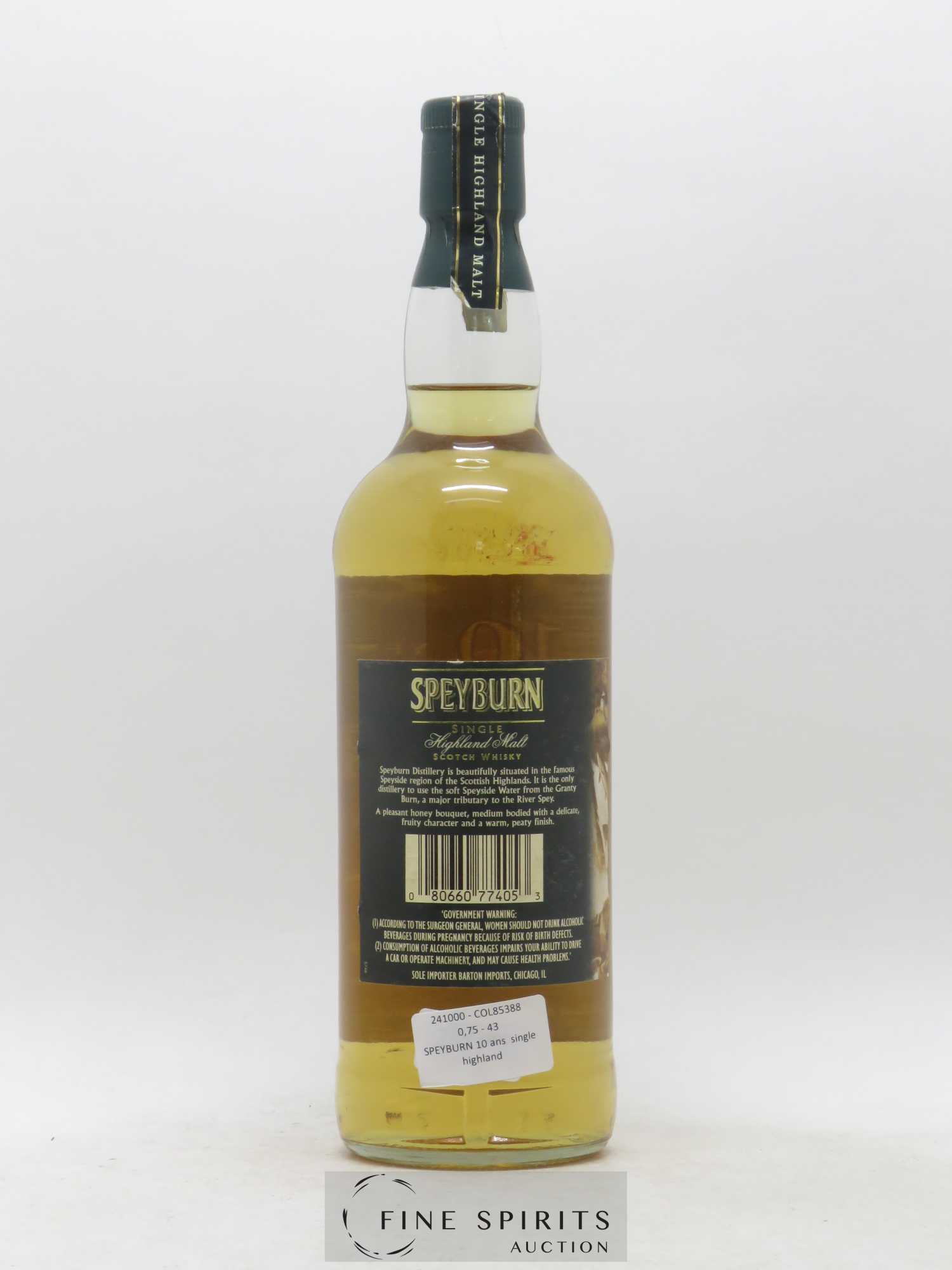Speyburn 10 years Of. - Lot de 1 bouteille - 1