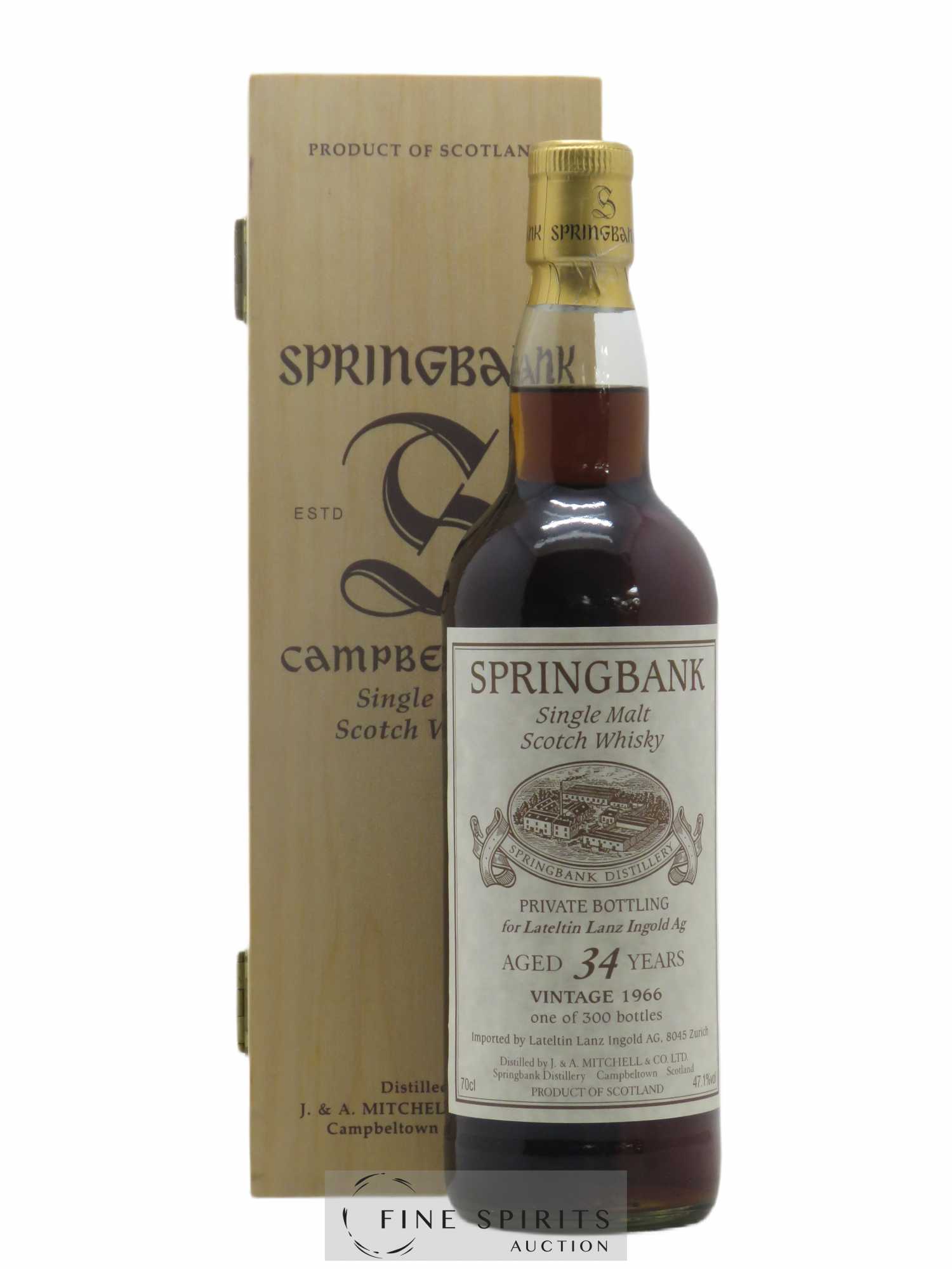 Springbank 34 years 1966 Of. One of 300 Lateltin Lanz Ingold Ag Private Bottling - Lot de 1 bouteille - 0