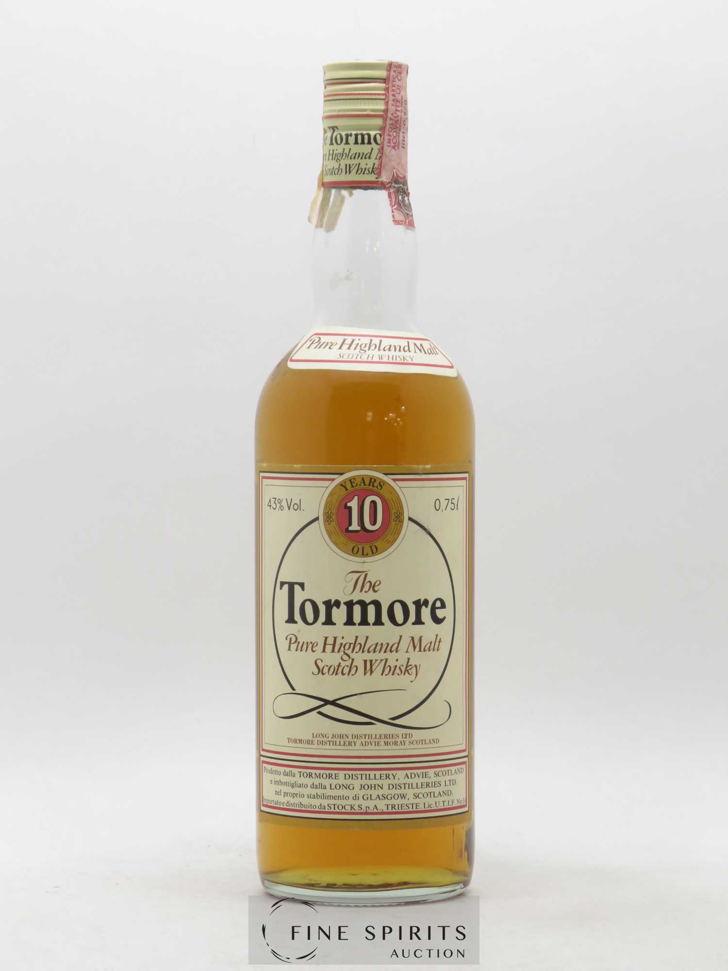 Tormore 10 years Of. Long John Distilleries Ltd Stock SPA, Trieste - Posten von 1 Flasche - 1