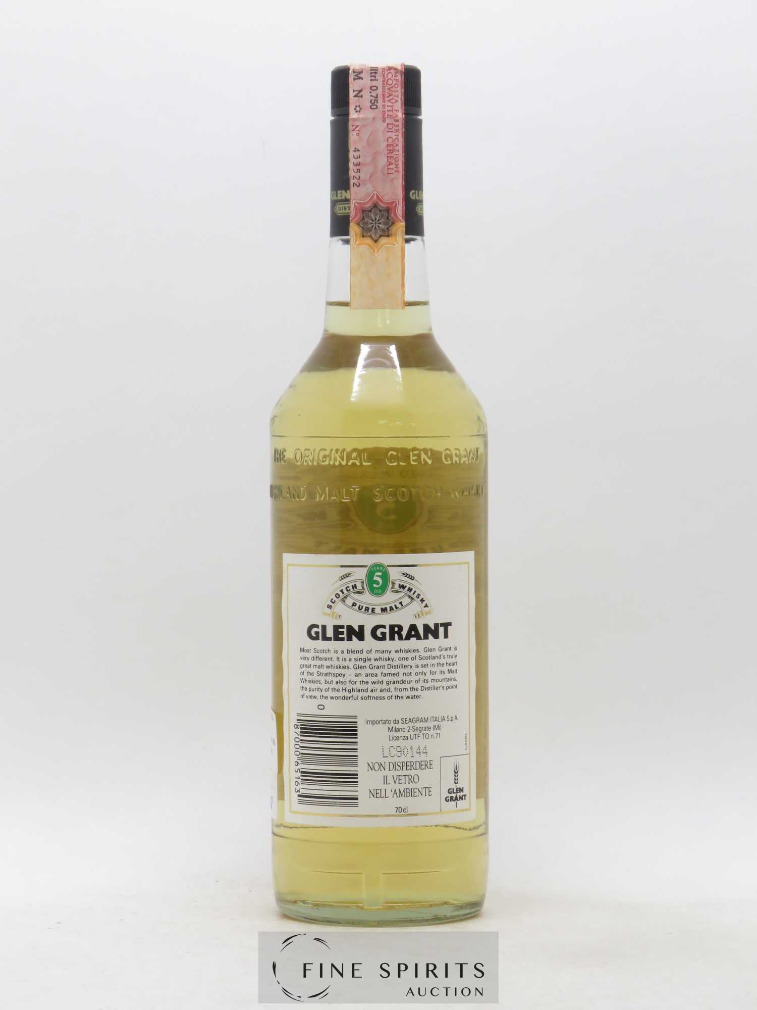Glen Grant 5 years 1988 Of. Seagram Import  (sans prix de réserve) - Lot de 1 bouteille - 1