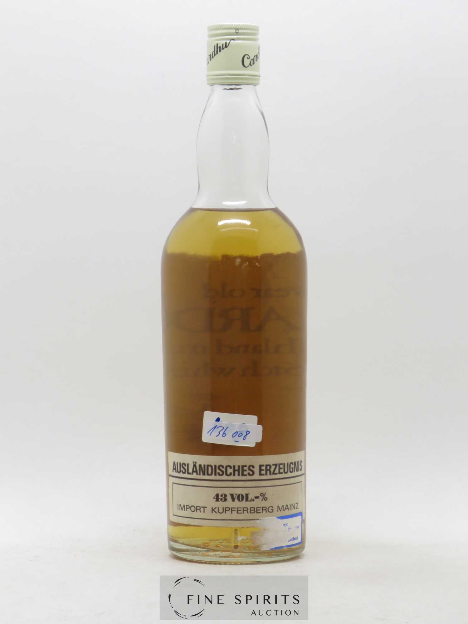Cardhu 12 years Of. Pot Still Kupferberg Mainz Import Highland Malt - Lot de 1 bouteille - 1