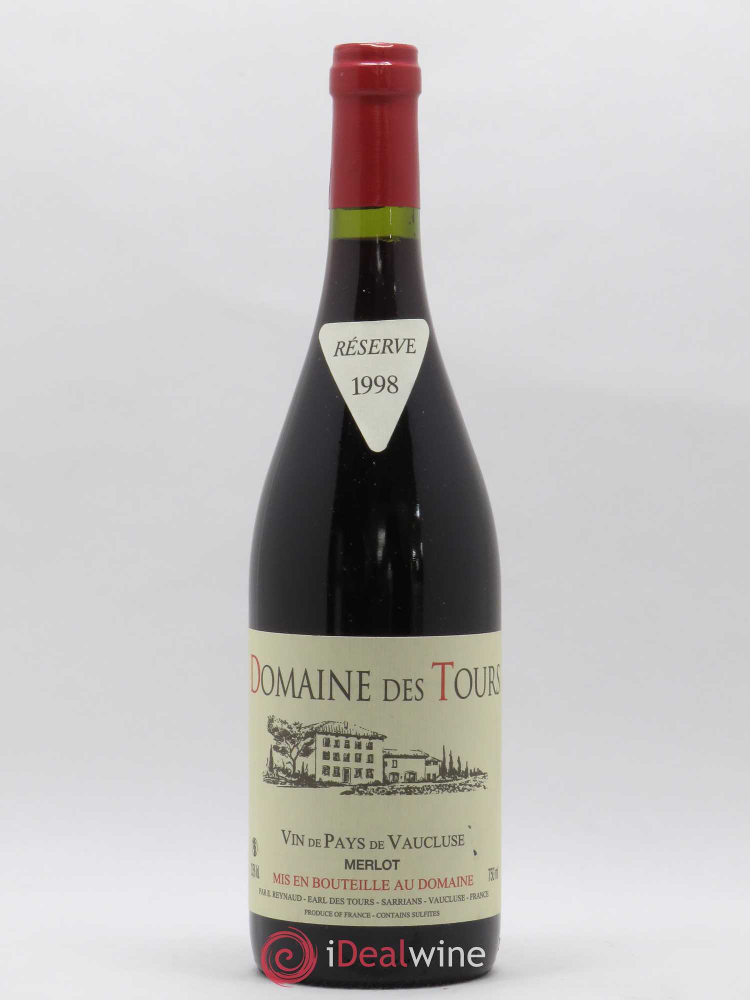 Vaucluse Domaine des Tours Merlot Emmanuel Reynaud 1998 - Lot de 1 bouteille - 0