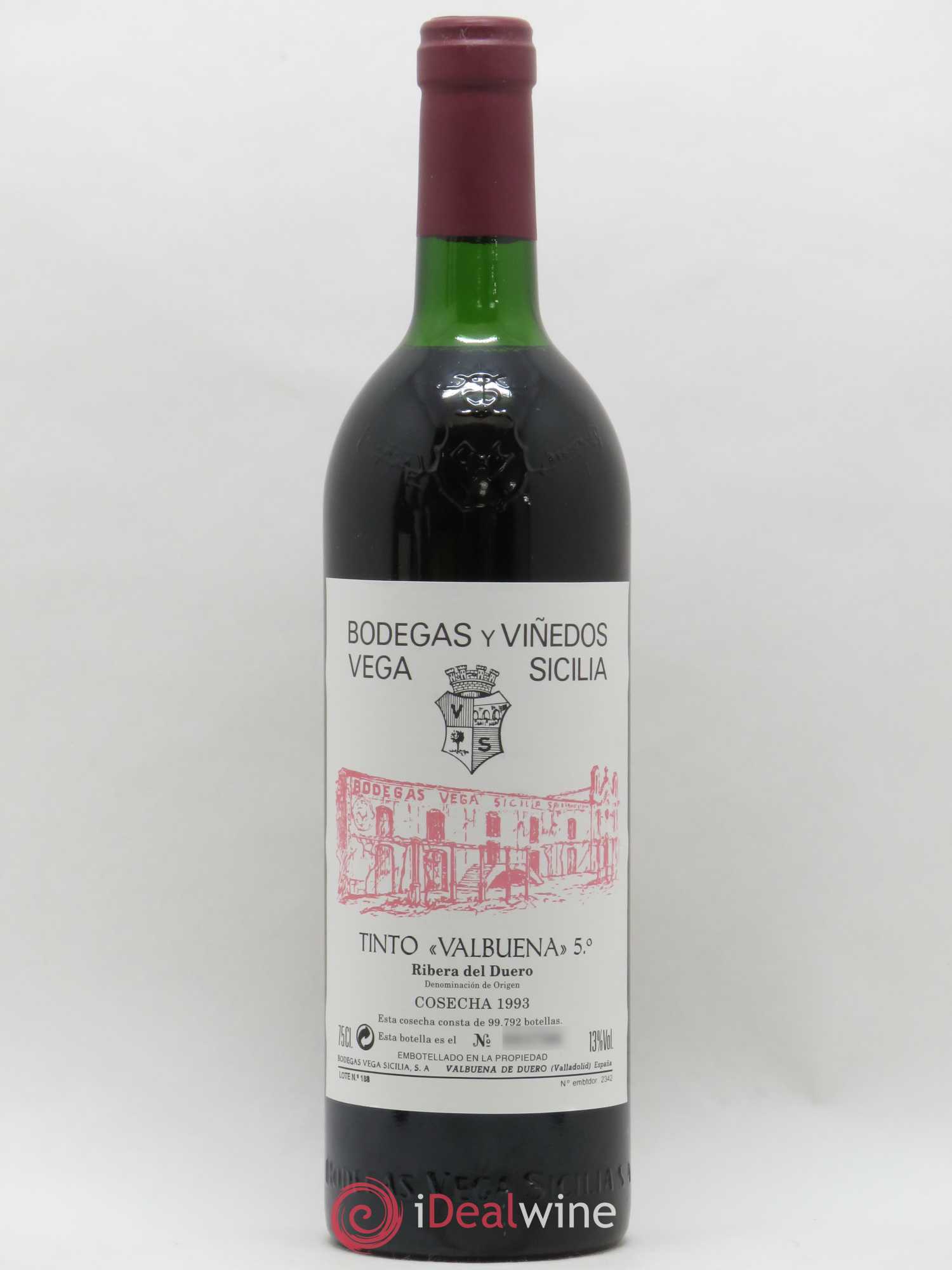 Ribera Del Duero DO Vega Sicilia Valbuena 5 ano Famille Alvarez 1993 - Lot de 1 bouteille - 0