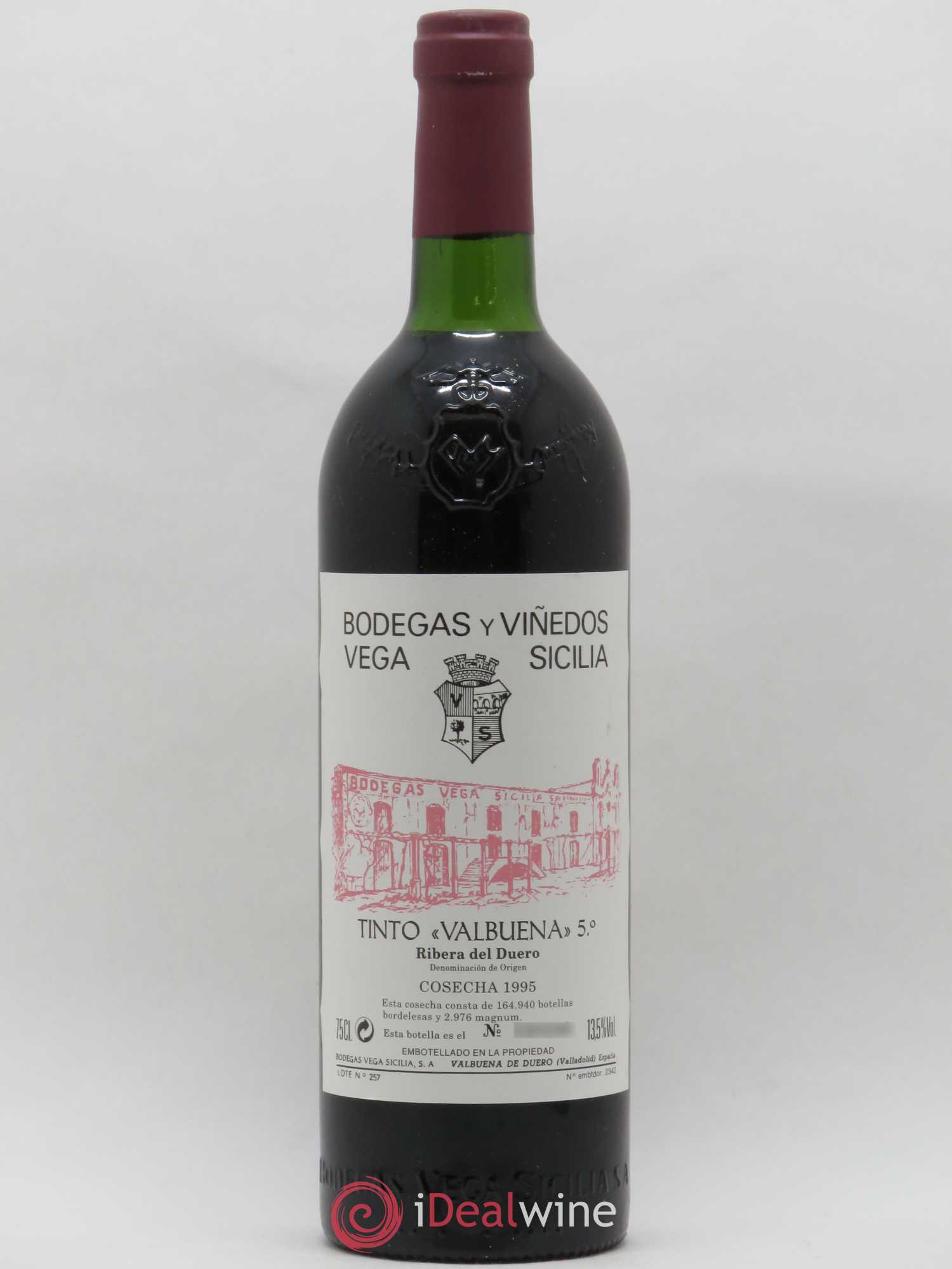 Ribera Del Duero DO Vega Sicilia Valbuena 5 ano Famille Alvarez 1995 - Lot de 1 bouteille - 0