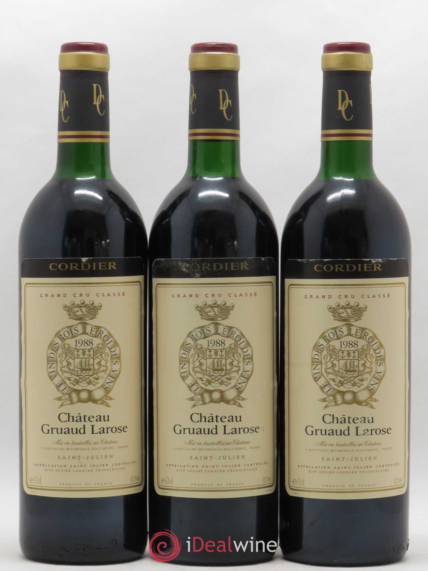 Château Gruaud Larose 2ème Grand Cru Classé 1988 - Lot de 3 bouteilles - 0