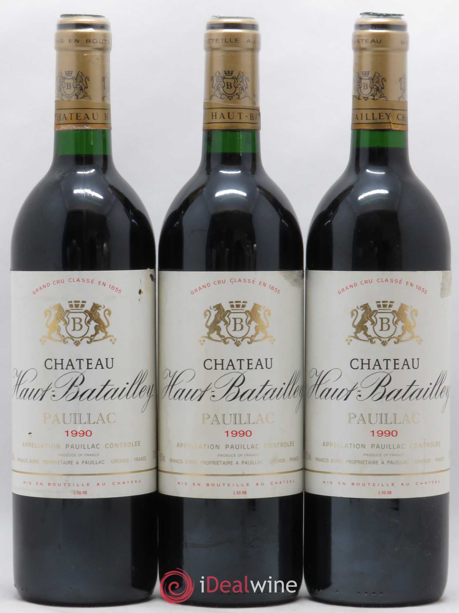 Château Haut Batailley 5ème Grand Cru Classé 1990 - Lot de 3 bouteilles - 0