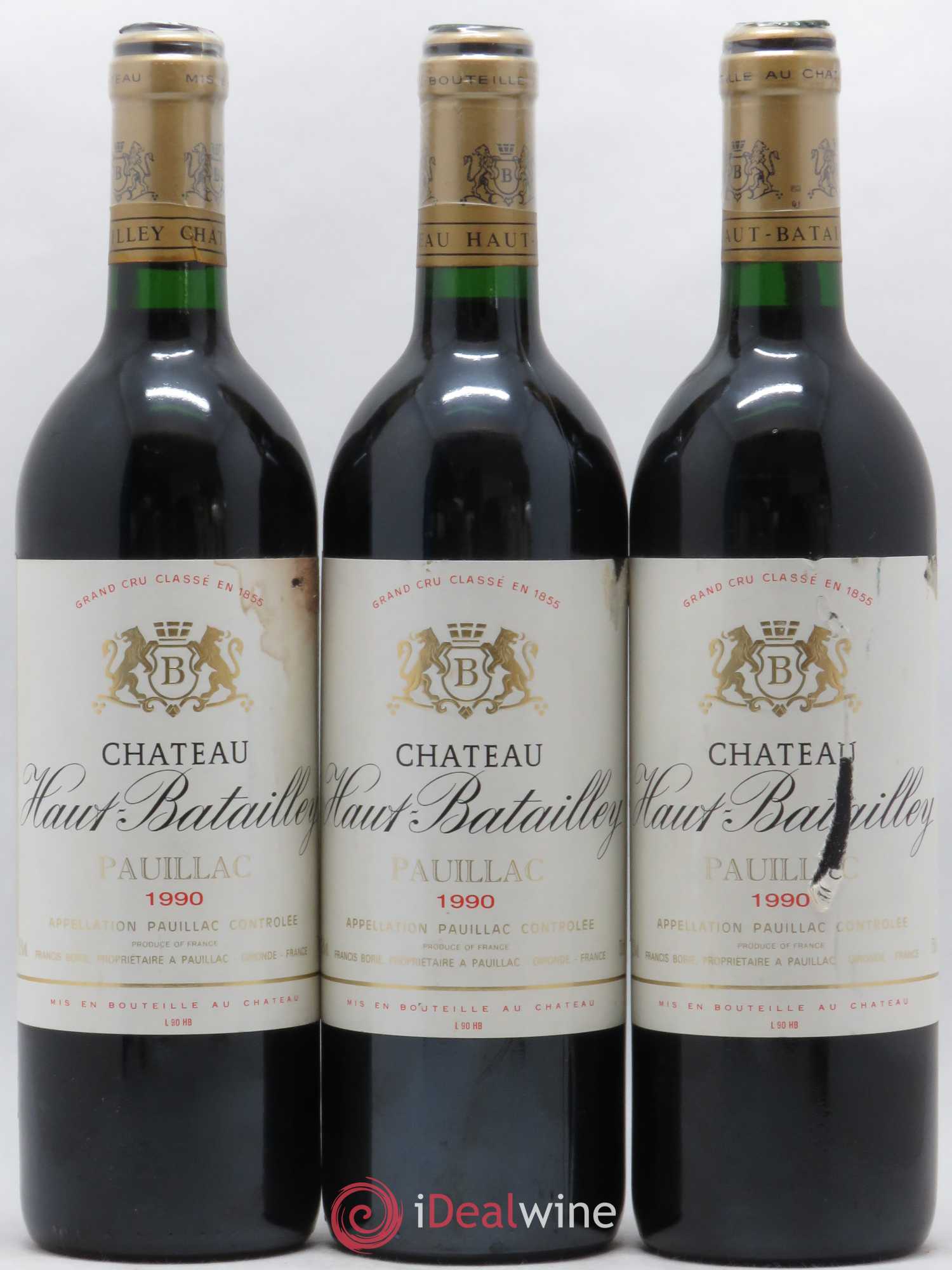 Château Haut Batailley 5ème Grand Cru Classé 1990 - Lot de 3 bouteilles - 0