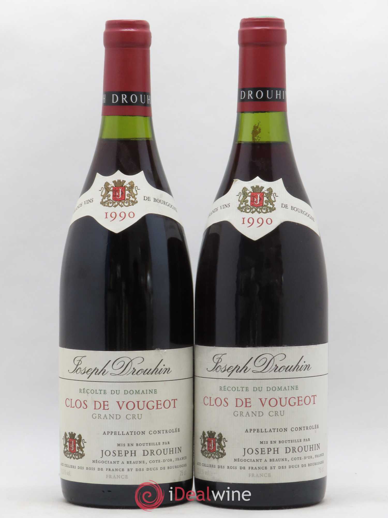 Clos de Vougeot Grand Cru Joseph Drouhin 1990 - Lot de 2 bouteilles - 0