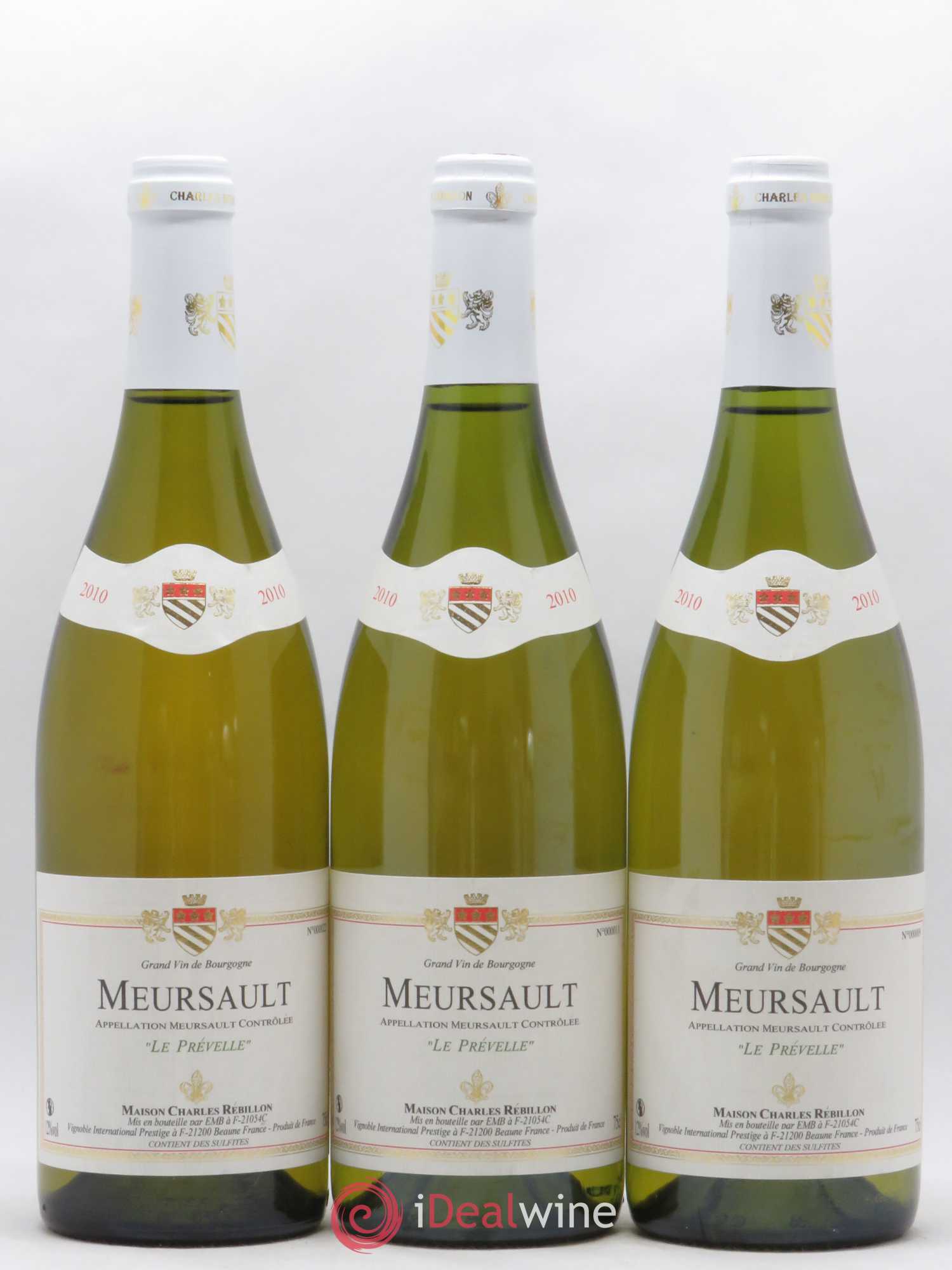 Meursault Le Prévelle Charles Rebillon 2010 - Posten von 3 Flaschen - 0