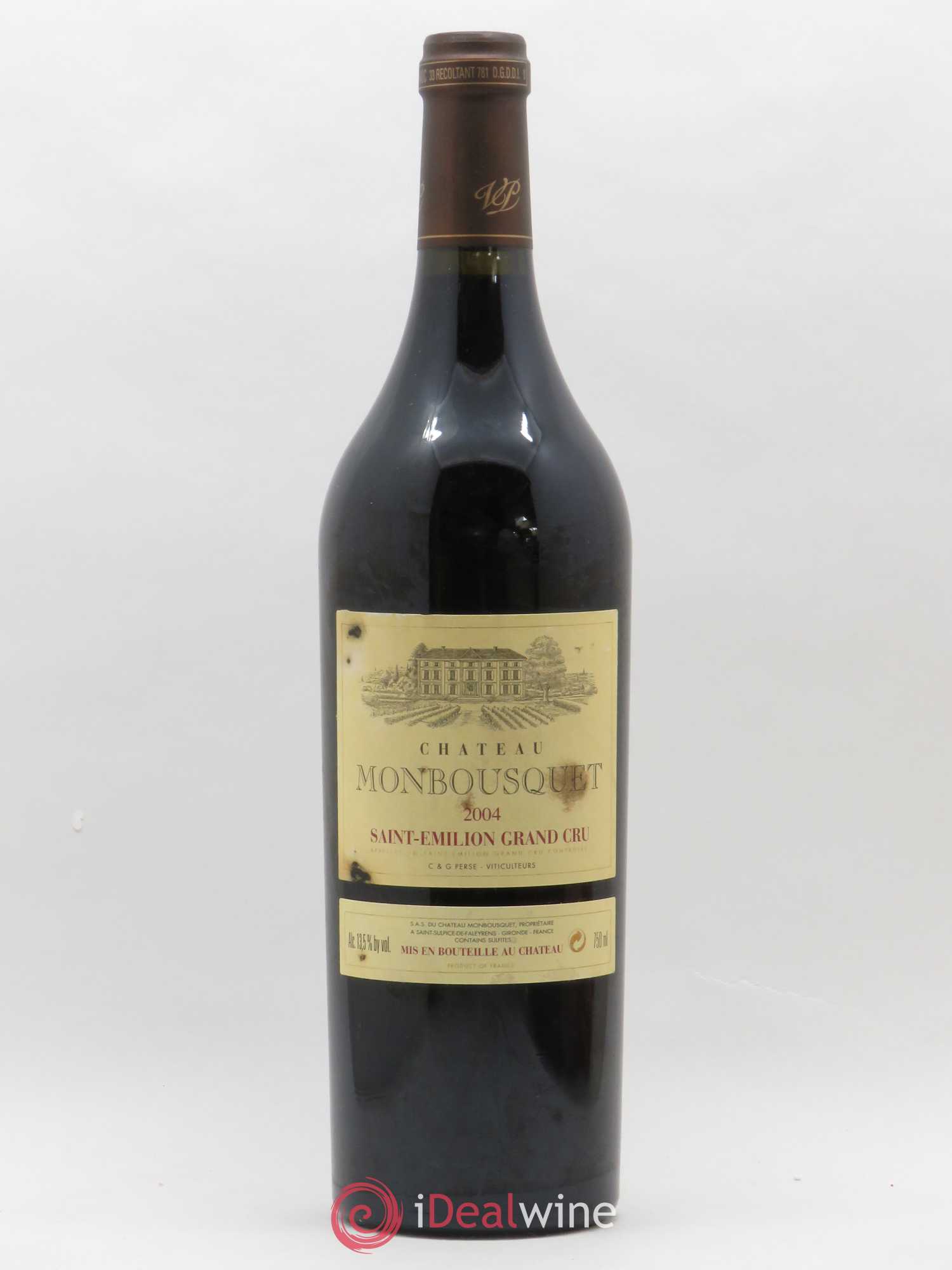 Château Monbousquet Grand Cru Classé 2004 - Lot de 1 bouteille - 0