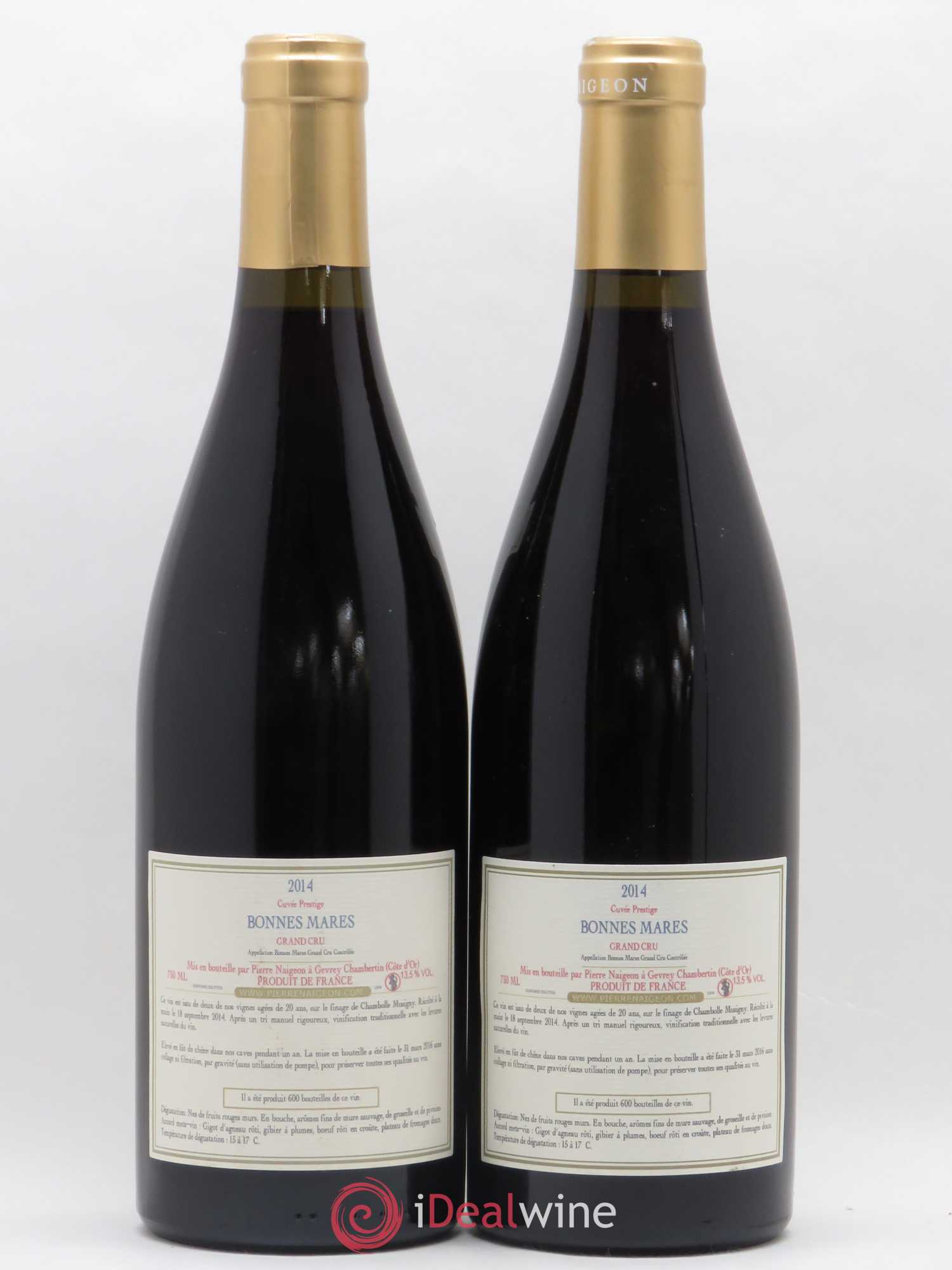 Bonnes-Mares Grand Cru Cuvée Prestige Pierre Naigeon (Domaine) 2014 - Lot de 2 bouteilles - 1