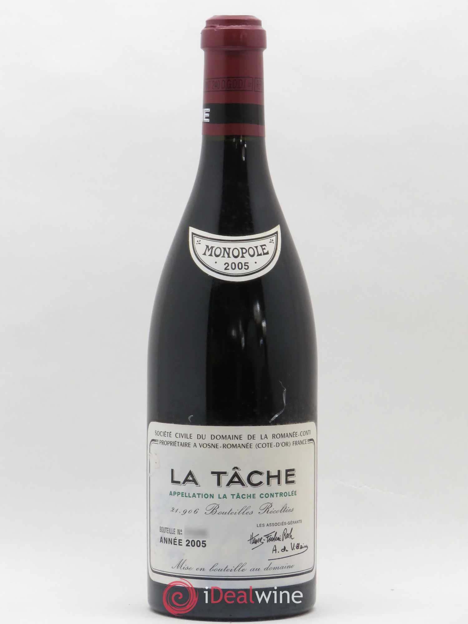 La Tâche Grand Cru Domaine de la Romanée-Conti 2005 - Lot de 1 bouteille - 0