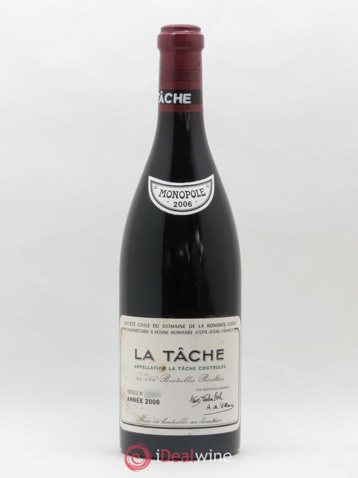 La Tâche Grand Cru Domaine de la Romanée-Conti 2006 - Lot de 1 bouteille - 0