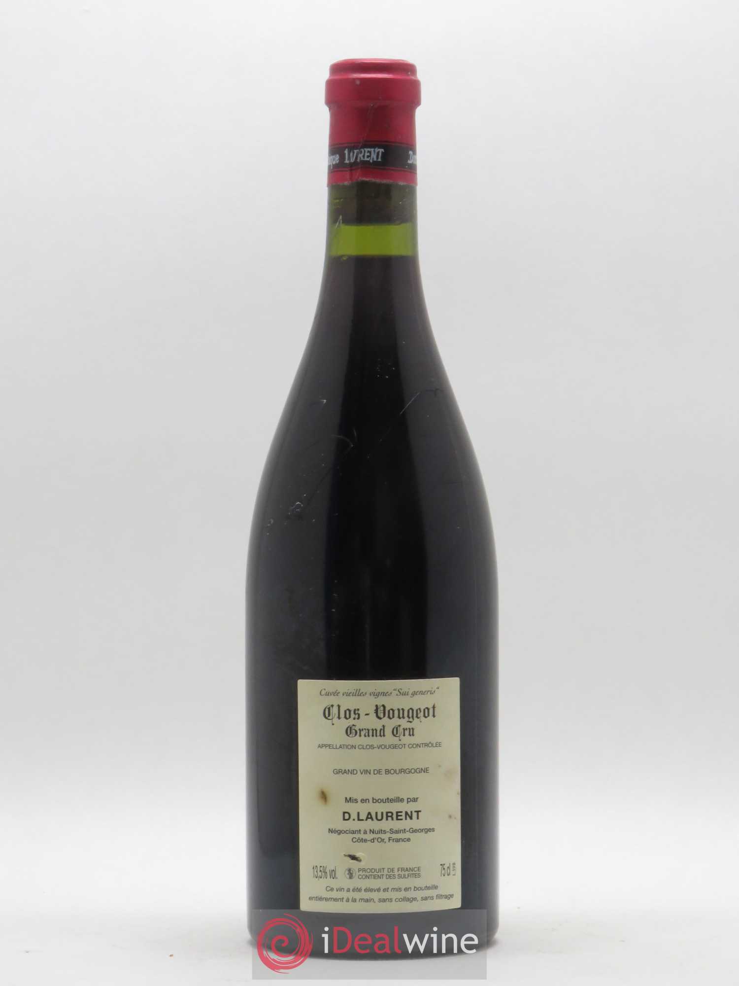 Clos de Vougeot Grand Cru Vieilles vignes Sui Generis Dominique Laurent 2005 - Lot de 1 bouteille - 1