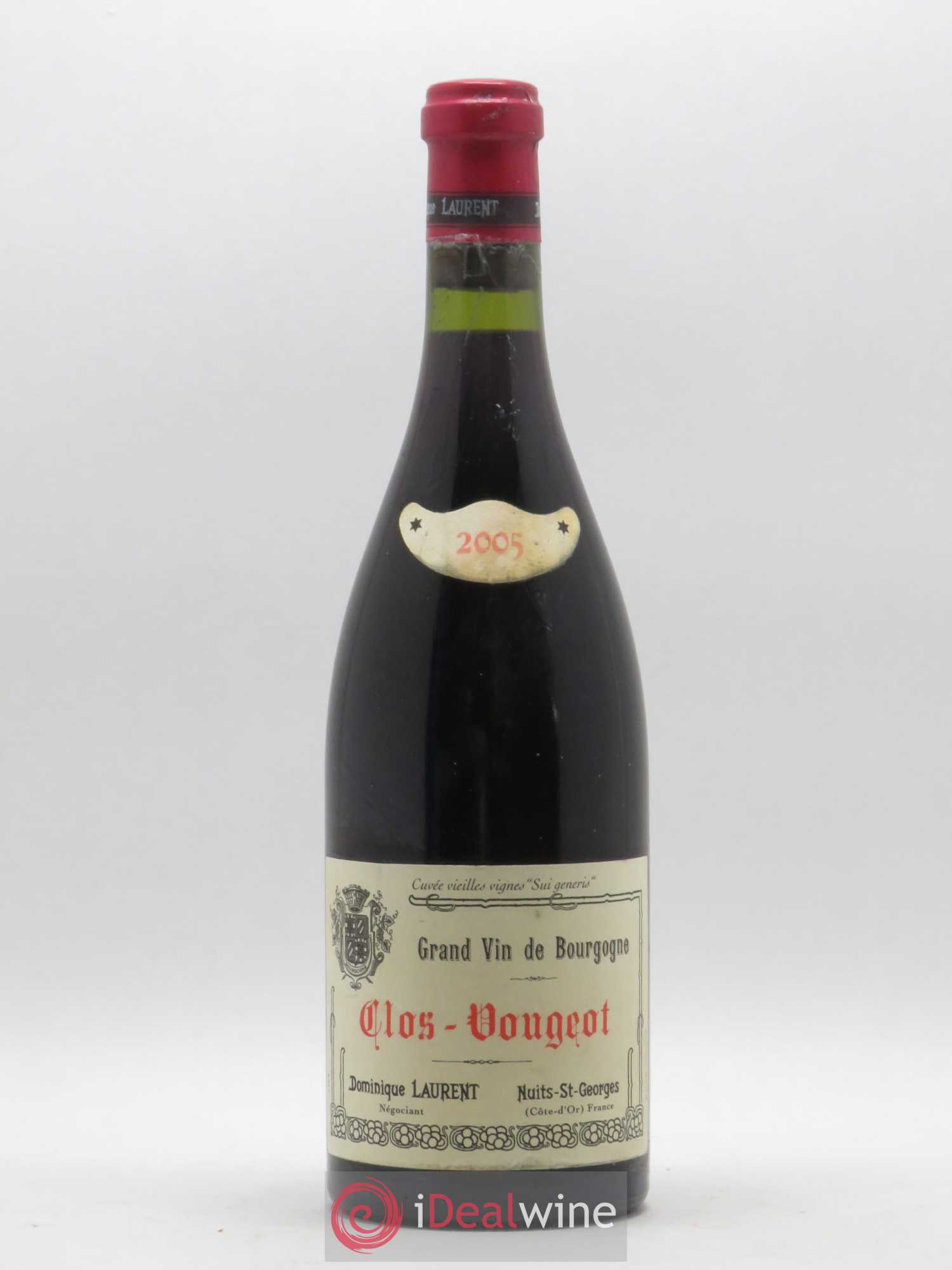 Clos de Vougeot Grand Cru Vieilles vignes Sui Generis Dominique Laurent 2005 - Lot de 1 bouteille - 0