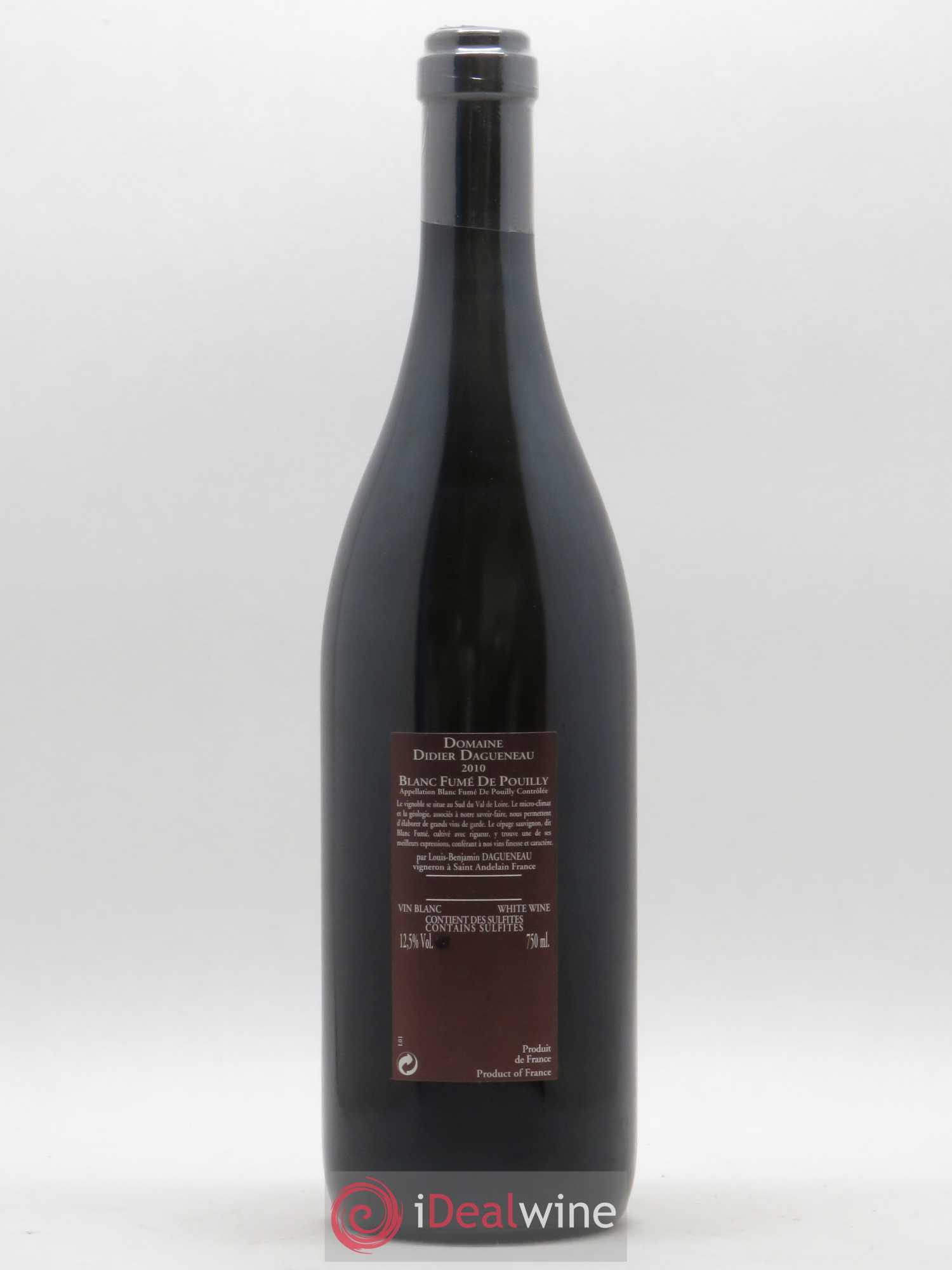 Vin de France (anciennement Pouilly-Fumé) Pur Sang Dagueneau (Domaine Didier - Louis-Benjamin) 2010 - Lot de 1 bouteille - 1