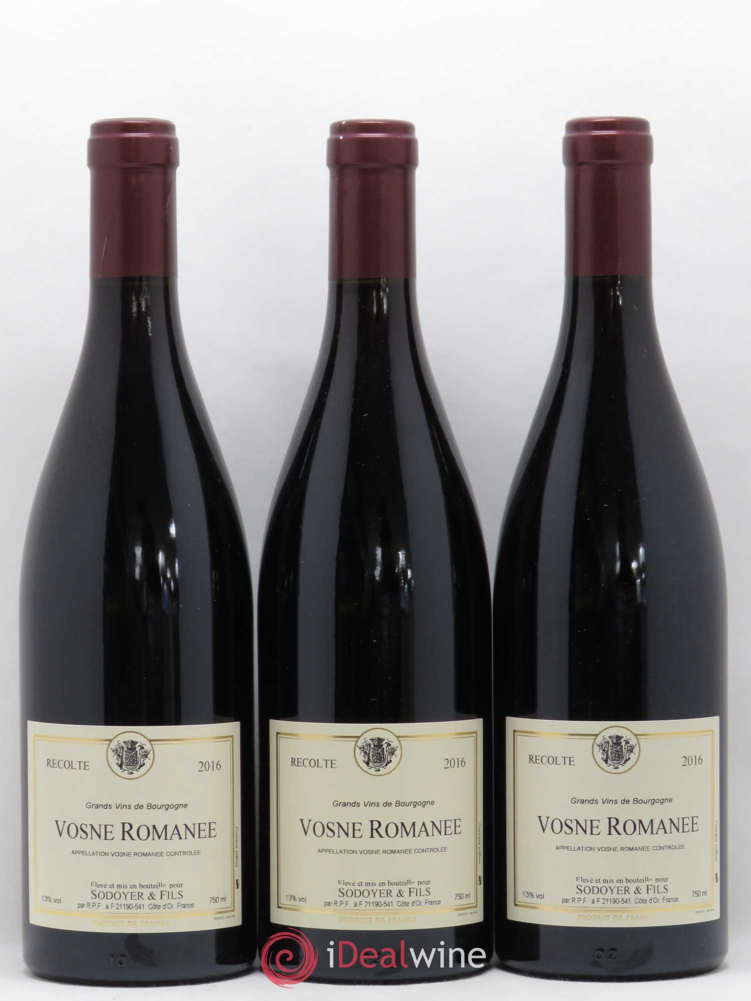 Vosne-Romanée Domaine Sodoyer et Fils 2016 - Posten von 3 Flaschen - 0