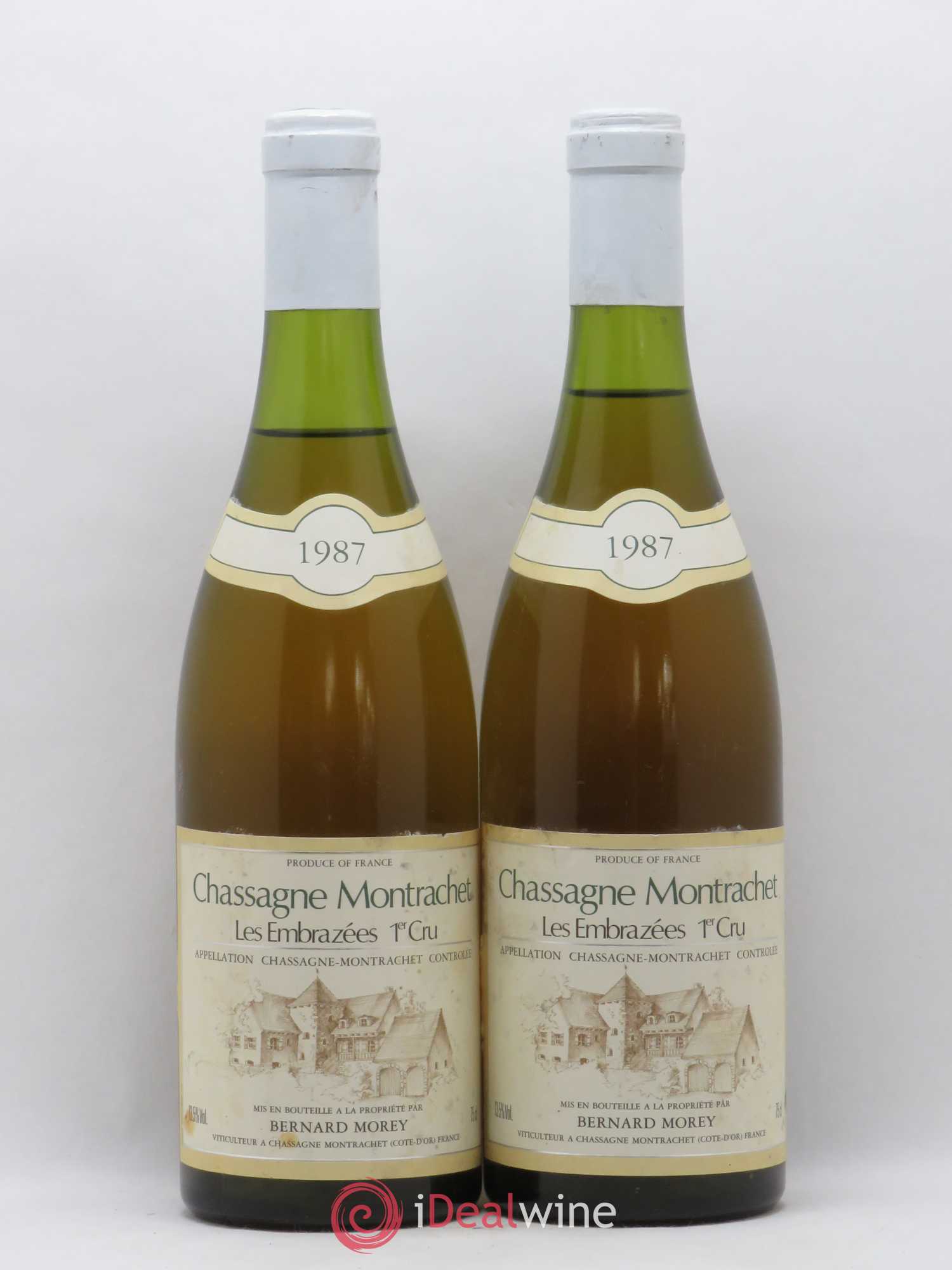 Chassagne-Montrachet 1er Cru Les Embrazées Bernard Morey et Fils (Domaine) 1987 - Lot de 2 bouteilles - 0