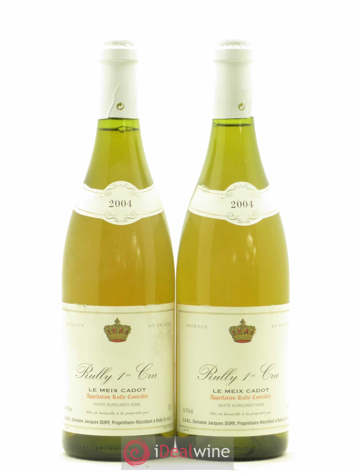 Rully 1er Cru Le Meix Cadot Jacques Dury 2004 - Lotto di 2 bottiglie - 0