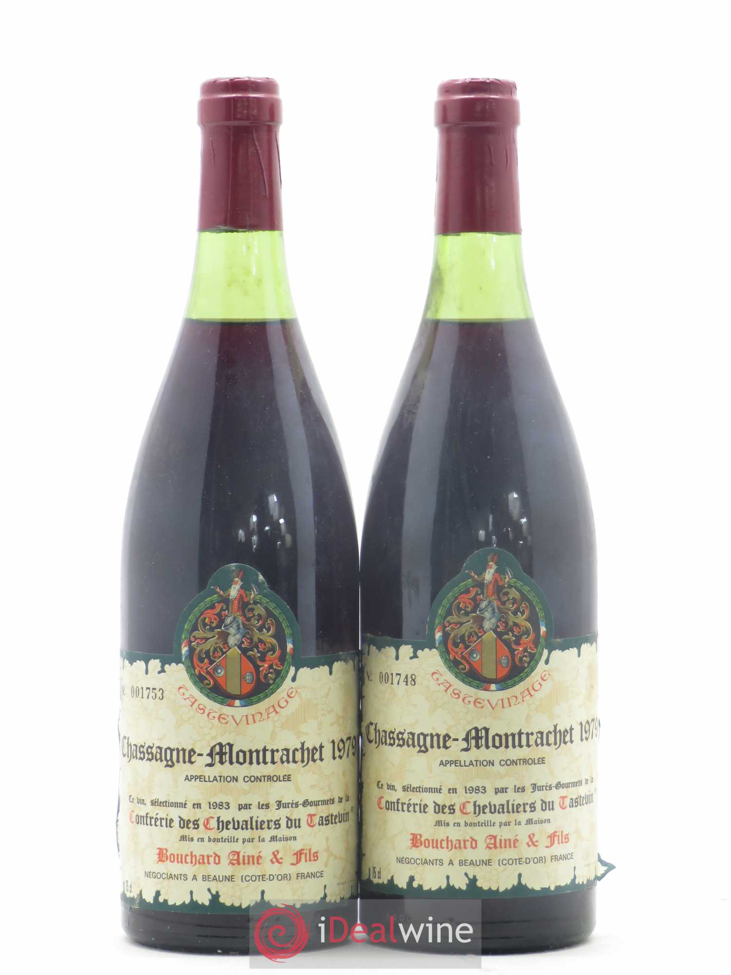 Chassagne-Montrachet Confrèrie des Chevaliers du Tastevin Bouchard Ainé et Fils 1979 - Posten von 2 Flaschen - 0