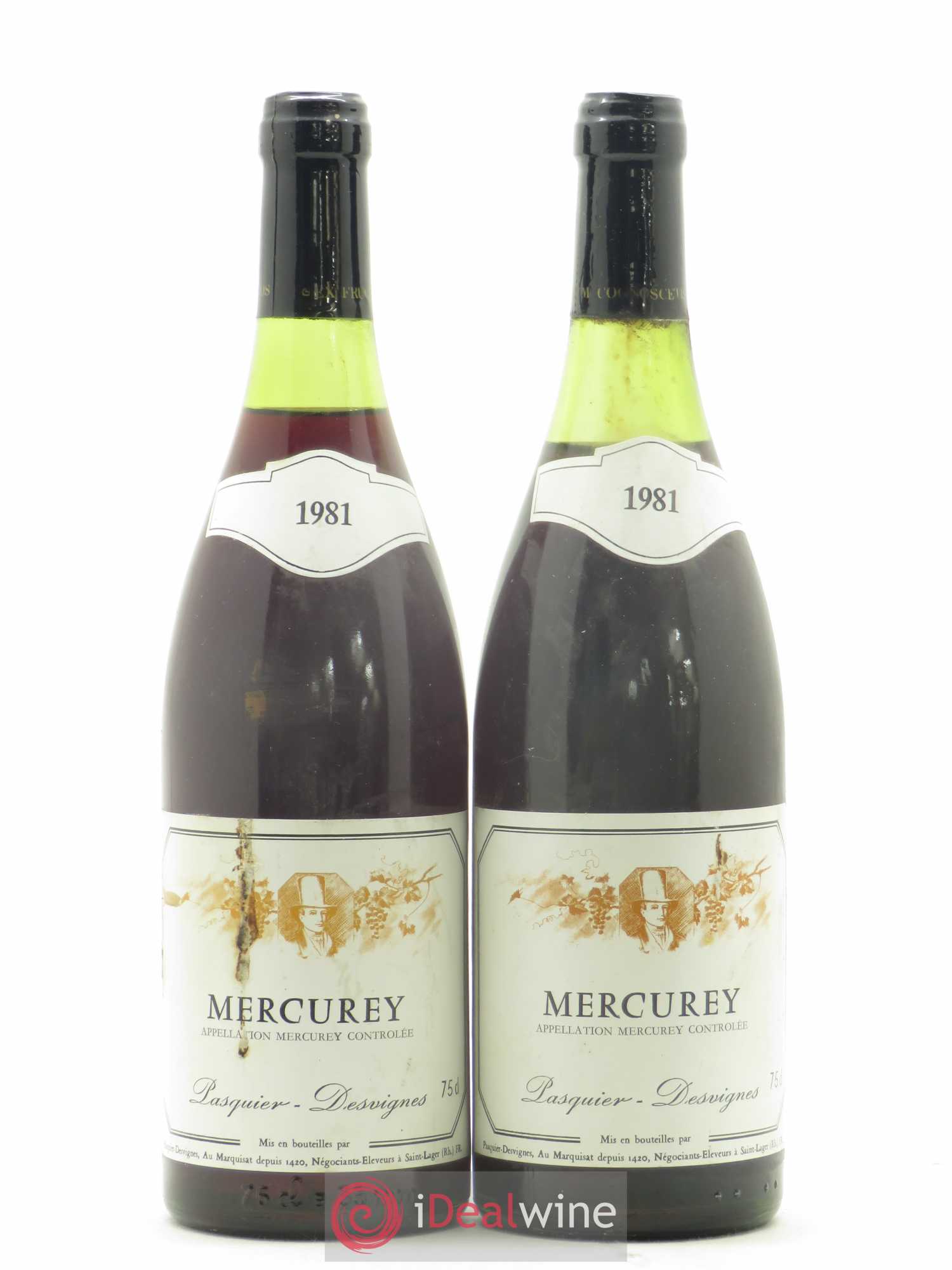 Mercurey Pasquier Desvignes 1981 - Lot de 2 bouteilles - 0