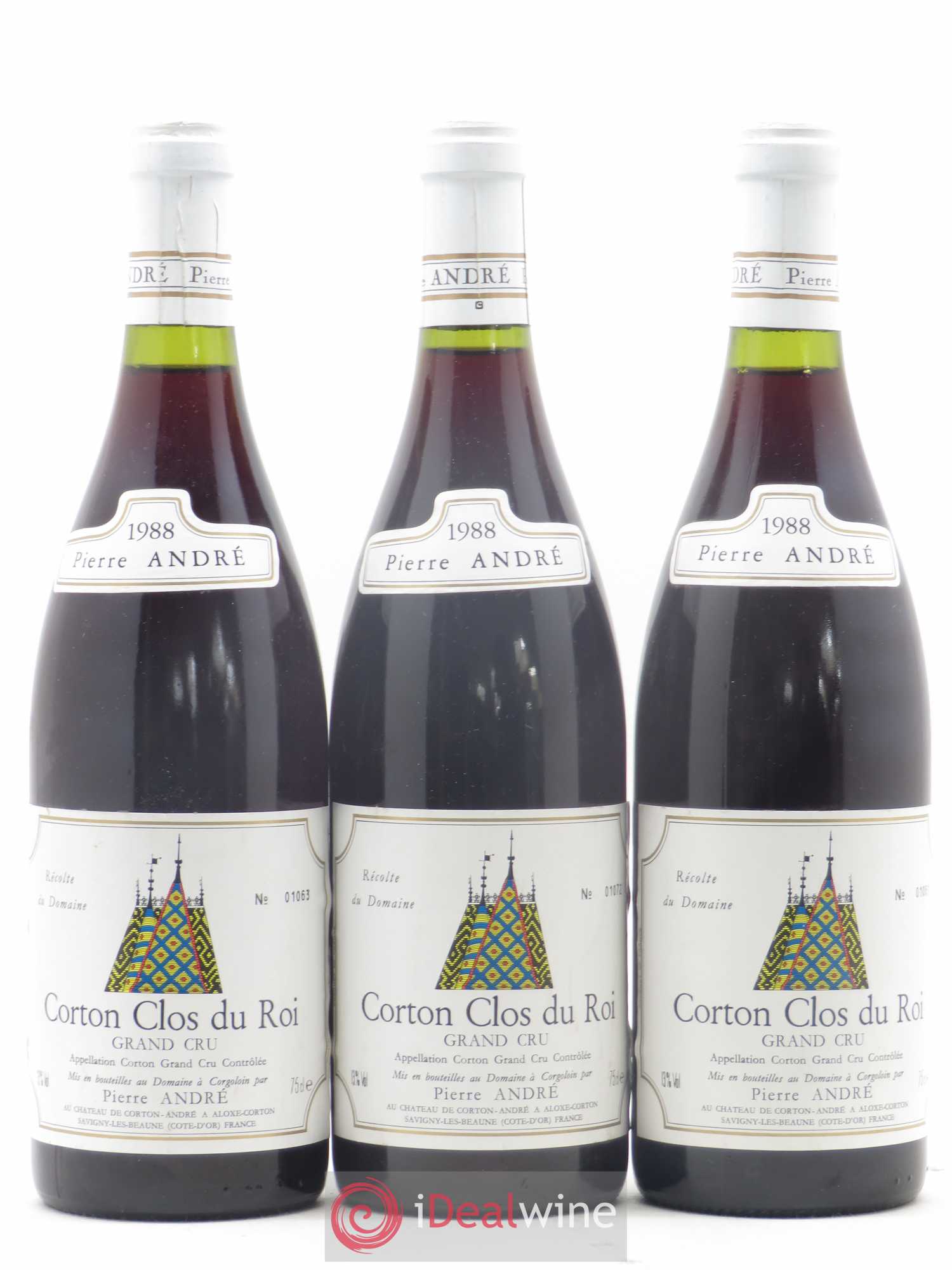 Corton Grand Cru Clos du Roi Pierre André 1988 - Posten von 3 Flaschen - 0
