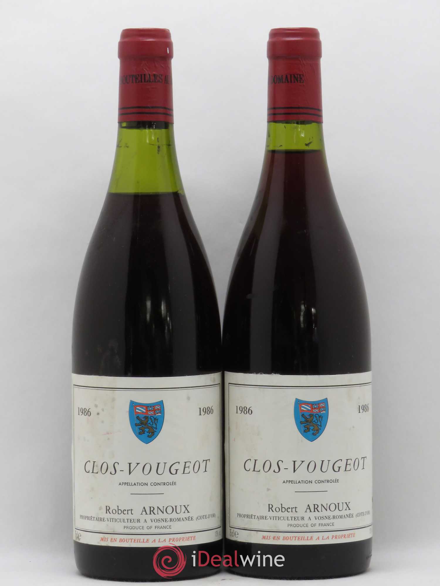 Clos de Vougeot Grand Cru Robert Arnoux 1986 - Lot de 2 bouteilles - 0