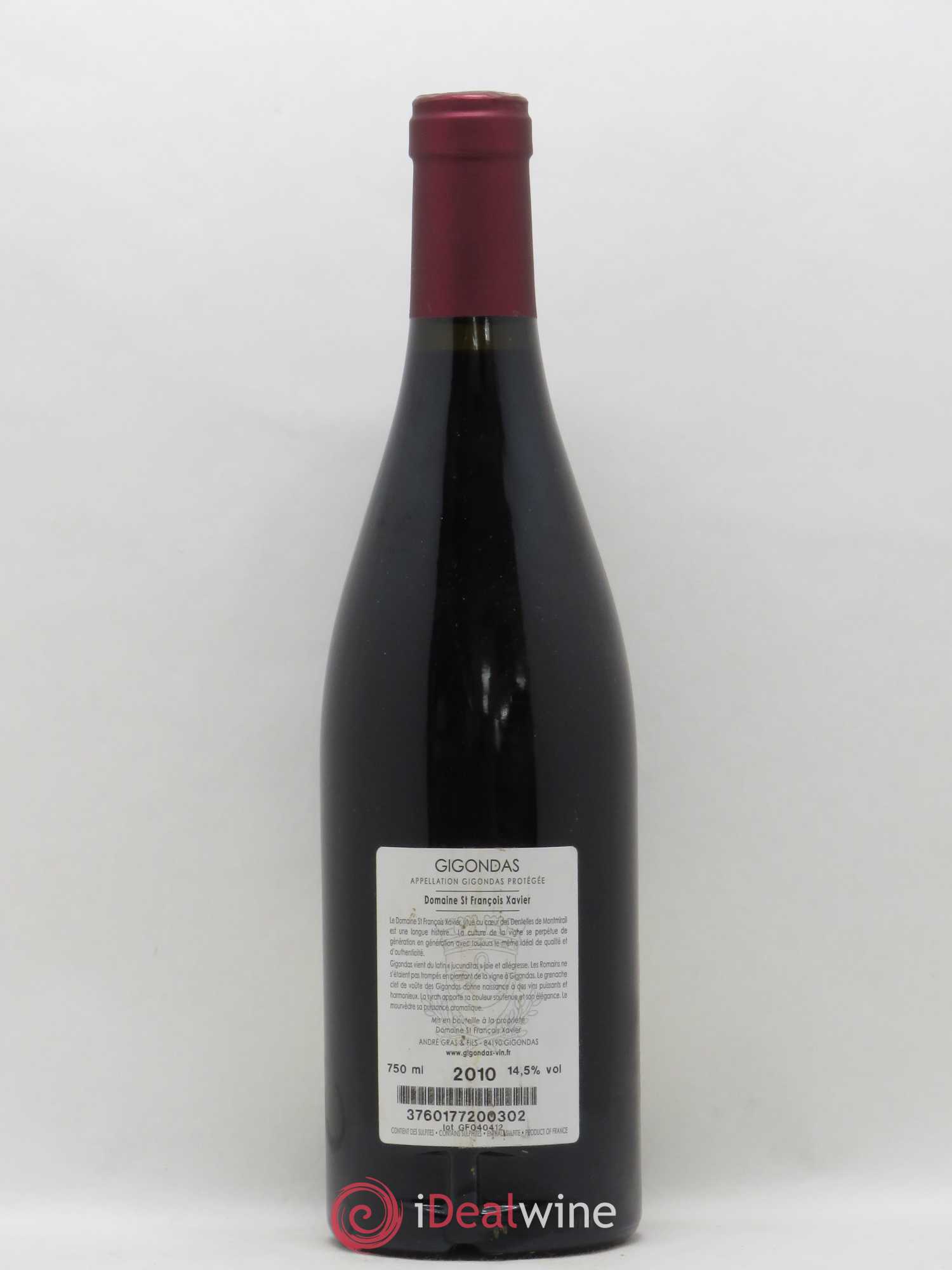 Gigondas Prestige des Dentelles Domaine Saint Francois Xavier 2010 - Lot de 1 bouteille - 1