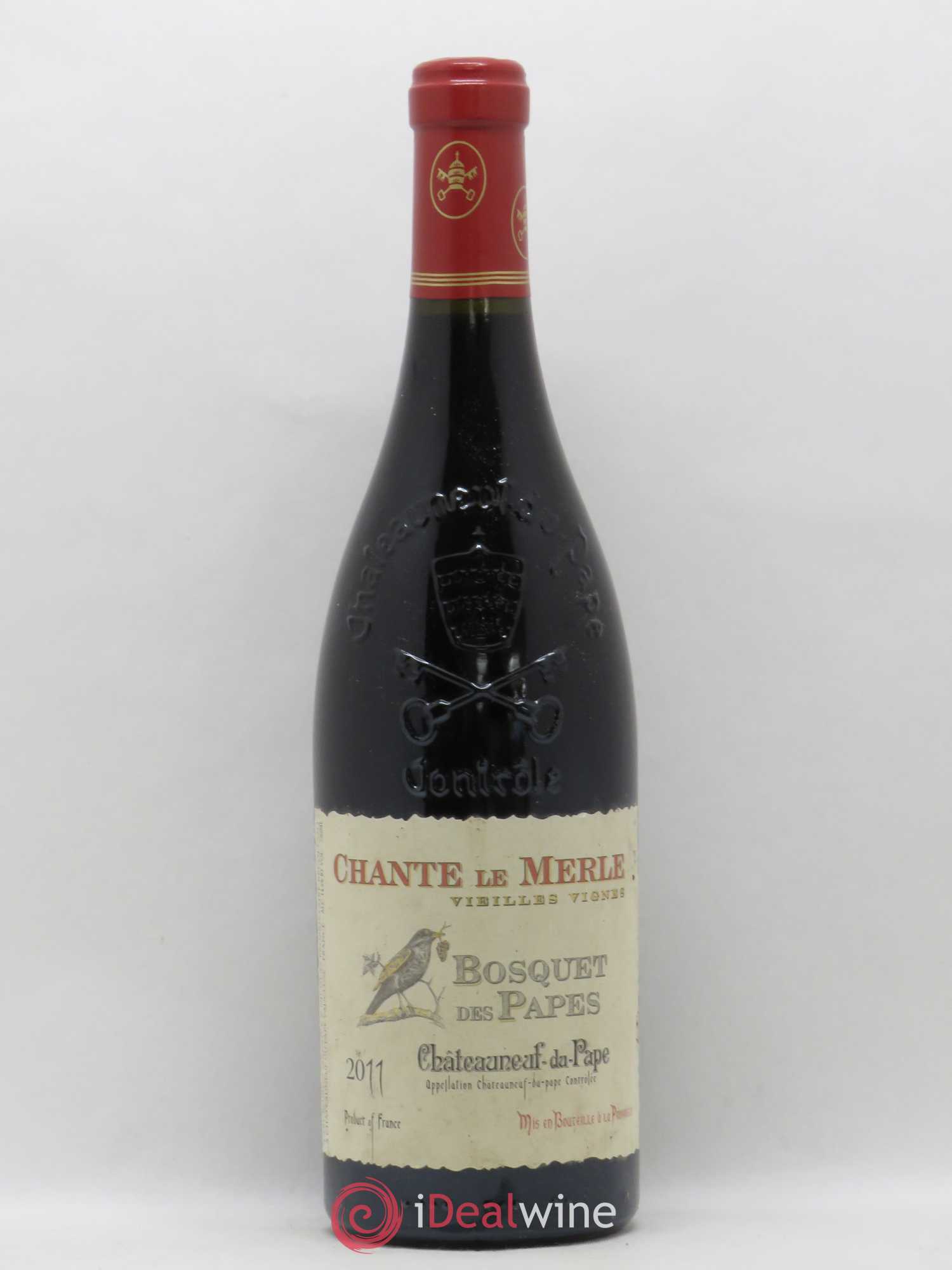 Châteauneuf-du-Pape Bosquet des Papes Chante Le Merle Vieilles Vignes Famille Boiron 2011 - Lot de 1 bouteille - 0