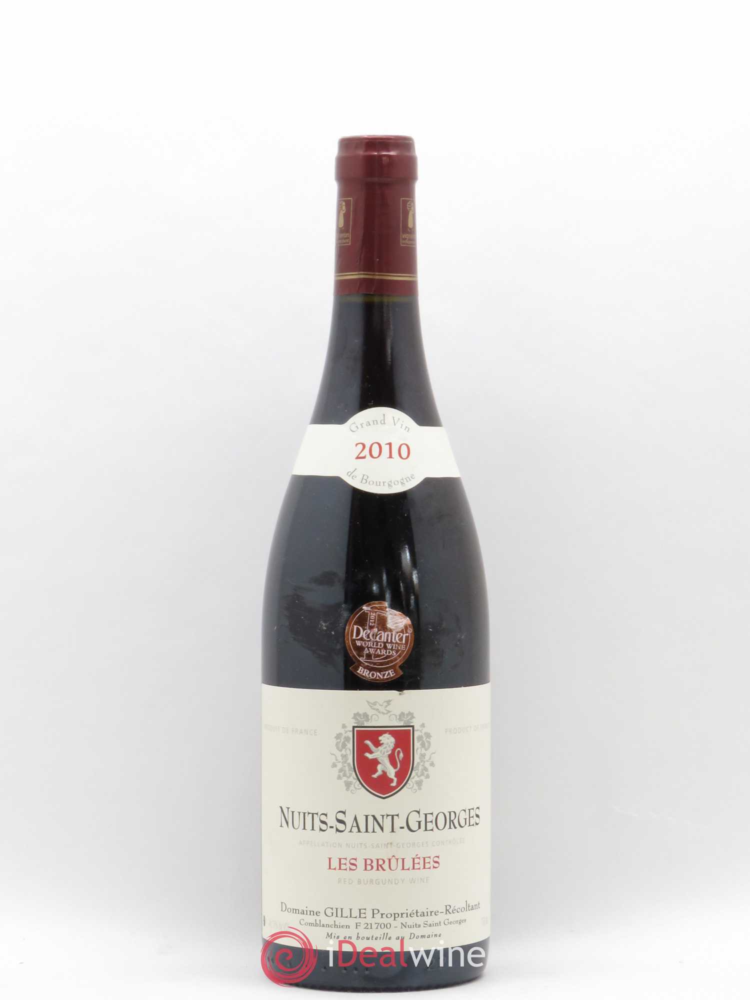 Nuits-Saint-Georges Les Brulées Domaine Gille 2010 - Lot de 1 bouteille - 0