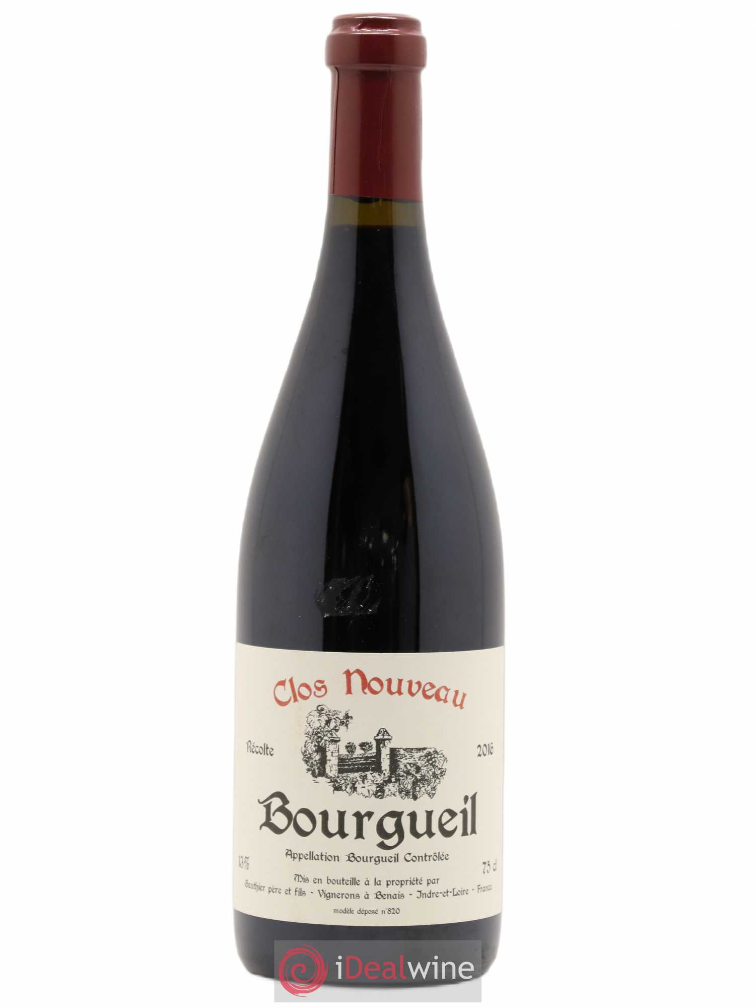 Bourgueil Clos Nouveau Domaine du Bel Air 2016 - Lot de 1 bouteille - 0