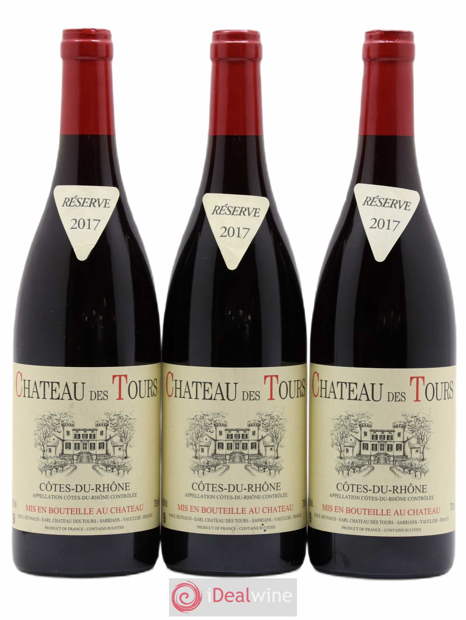 Côtes-du-Rhône Château des Tours Emmanuel Reynaud 2017 - Lot de 3 bouteilles - 0