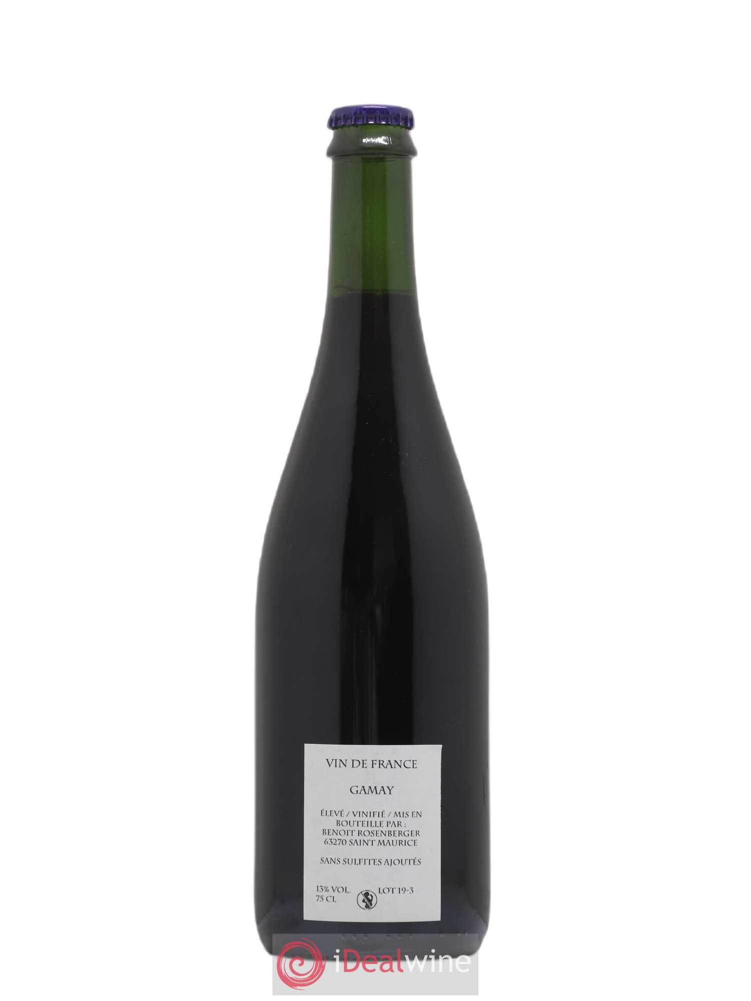 Vin de France Verre de Terre Loup des Vignes Benoit Rosenberger 2019 - Lot of 1 bottle - 1