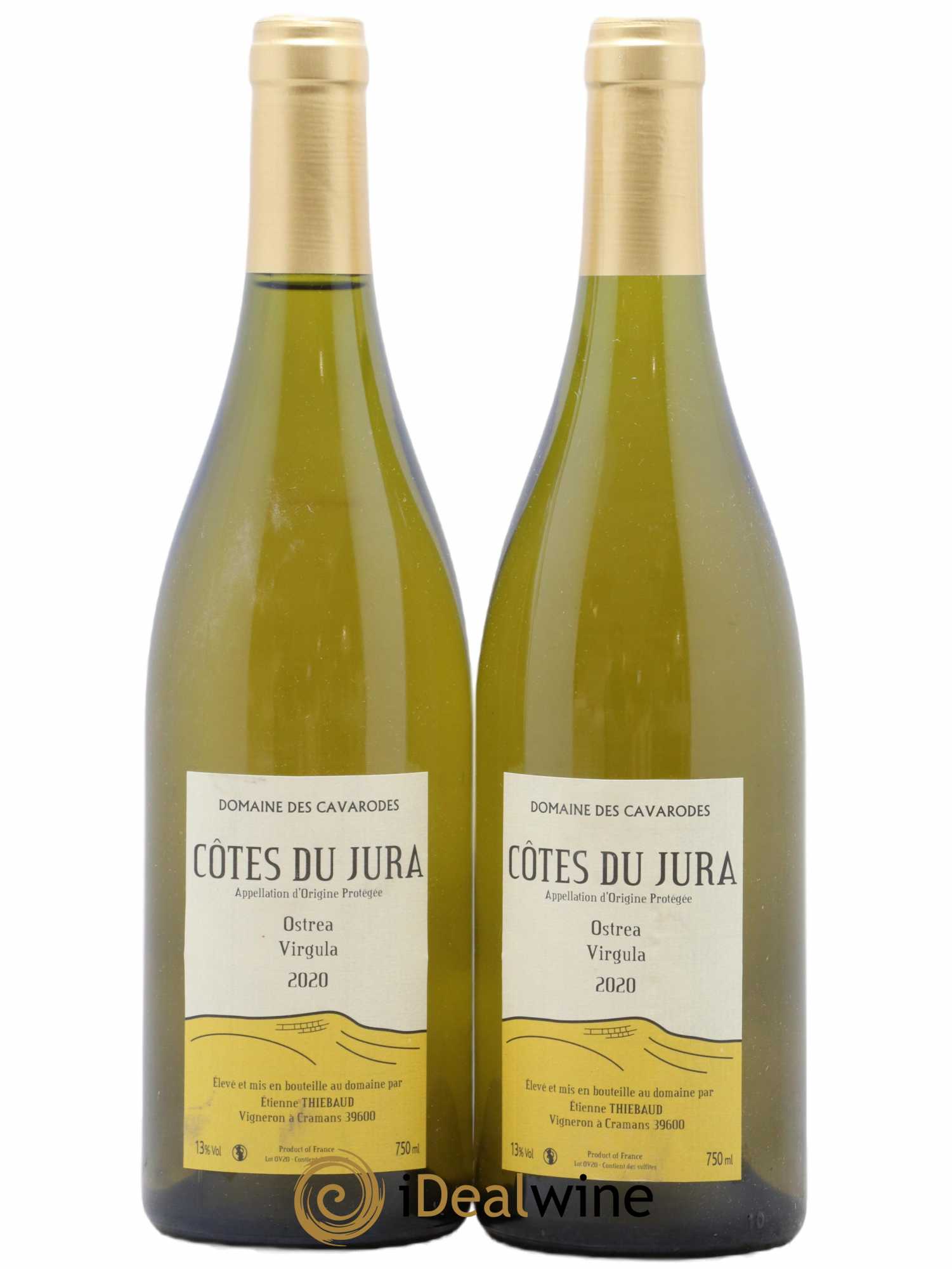 Côtes du Jura Ostrea Virgula Cavarodes (Domaine des) - Etienne Thiébaud 2020 - Lot de 2 bouteilles - 0