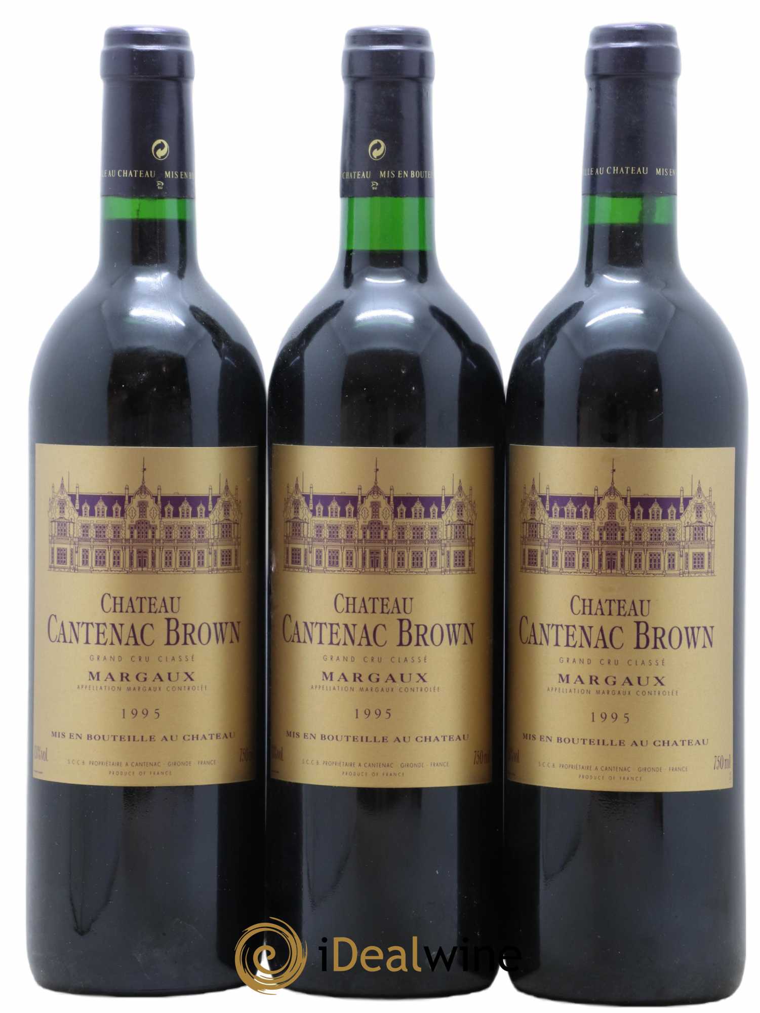 Château Cantenac Brown 3ème Grand Cru Classé 1995 - Lot de 3 bouteilles - 0