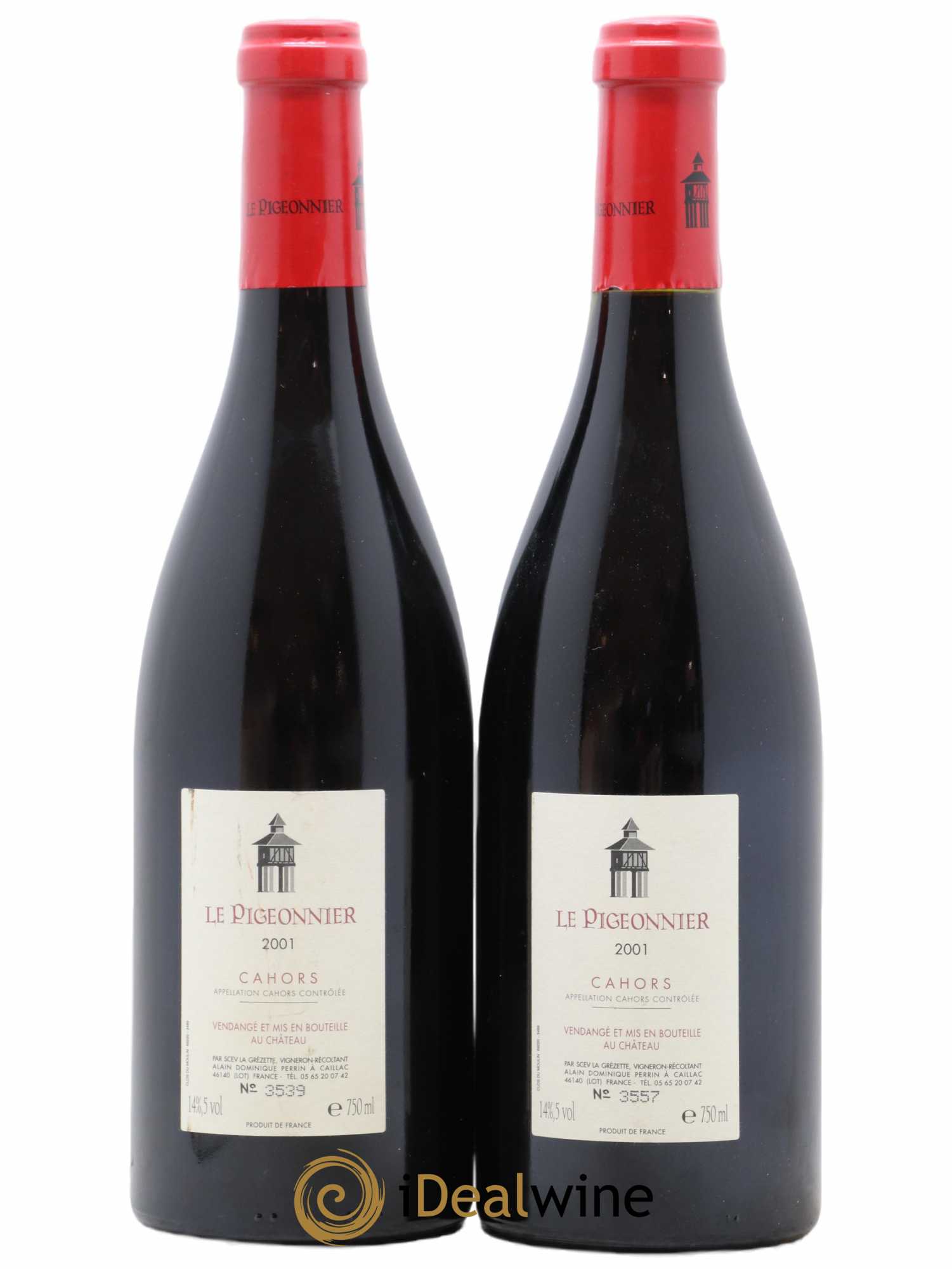 Cahors Château Lagrezette Le Pigeonnier Alain Dominique Perrin 2001 - Lot de 2 bouteilles - 1