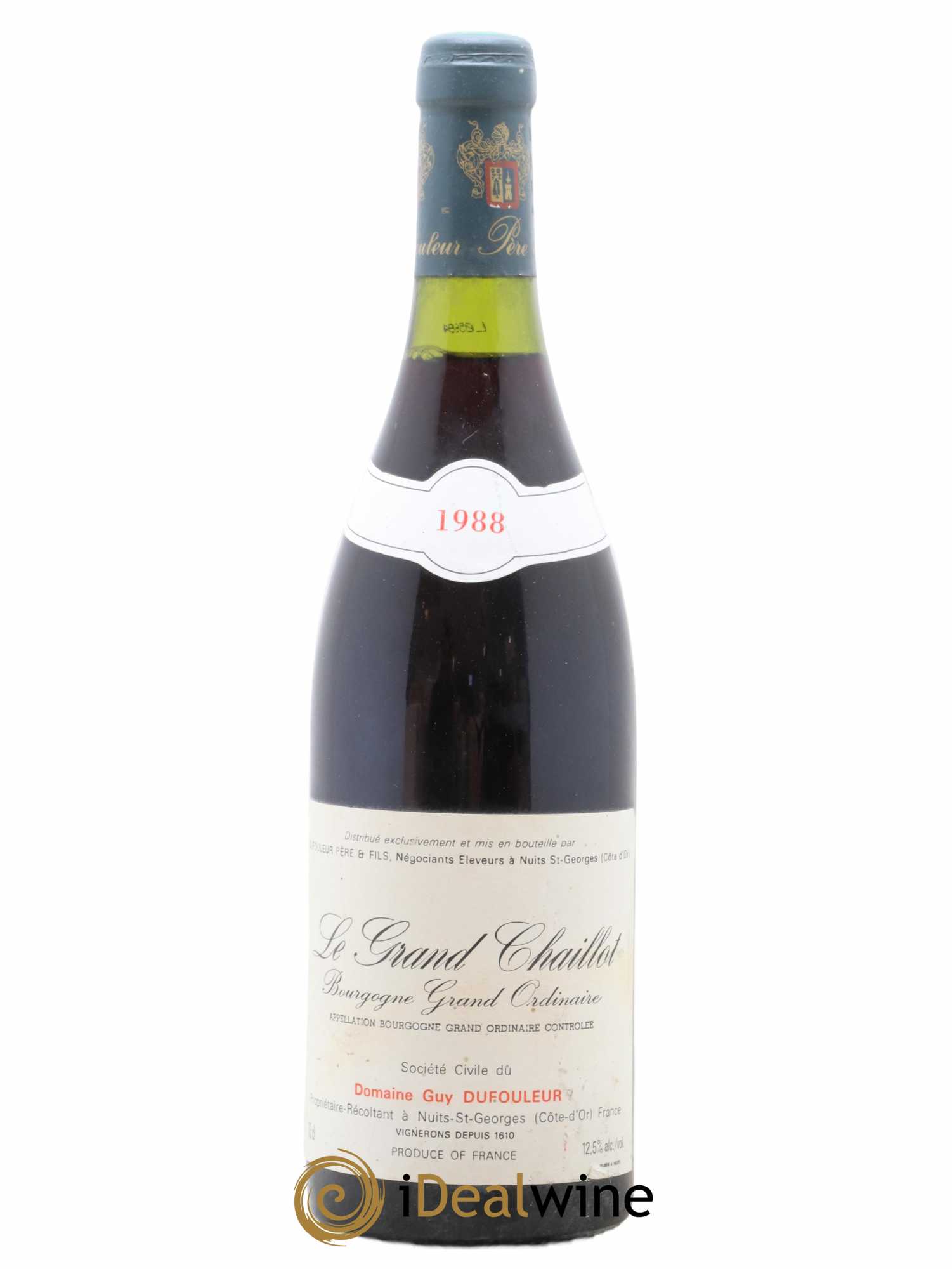 Bourgogne Grand Ordinaire Le Grand Chaillot Domaine Dufouleur 1988 - Posten von 1 Flasche - 0