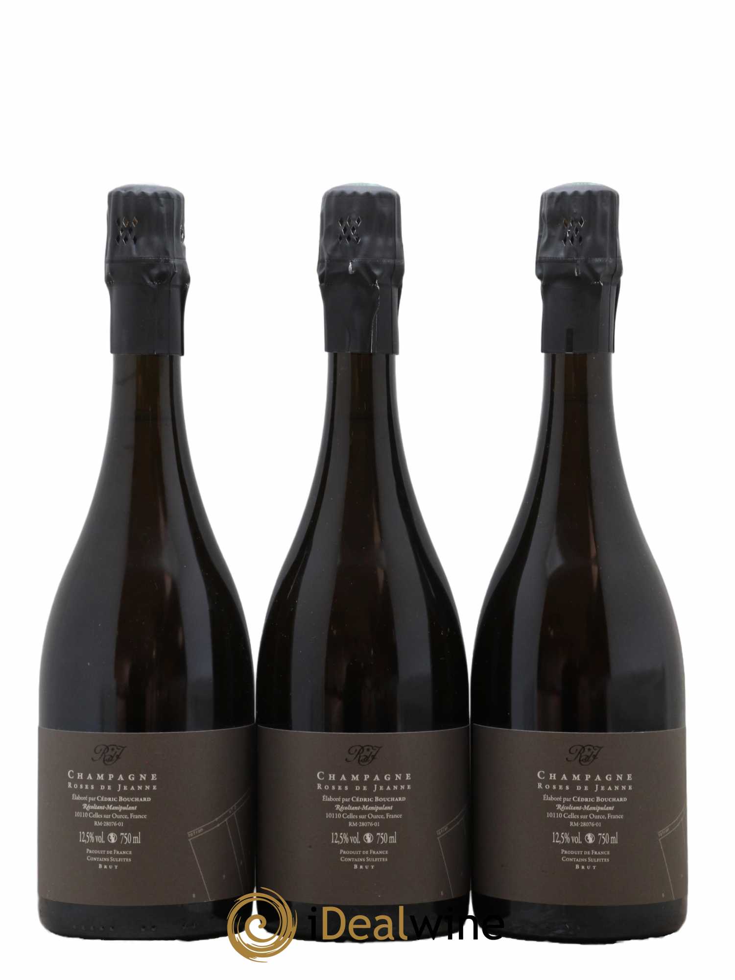 Roses de Jeanne Côte de Val Vilaine Blanc de Noirs Cédric Bouchard Brut 2020 - Lot de 3 bouteilles - 1