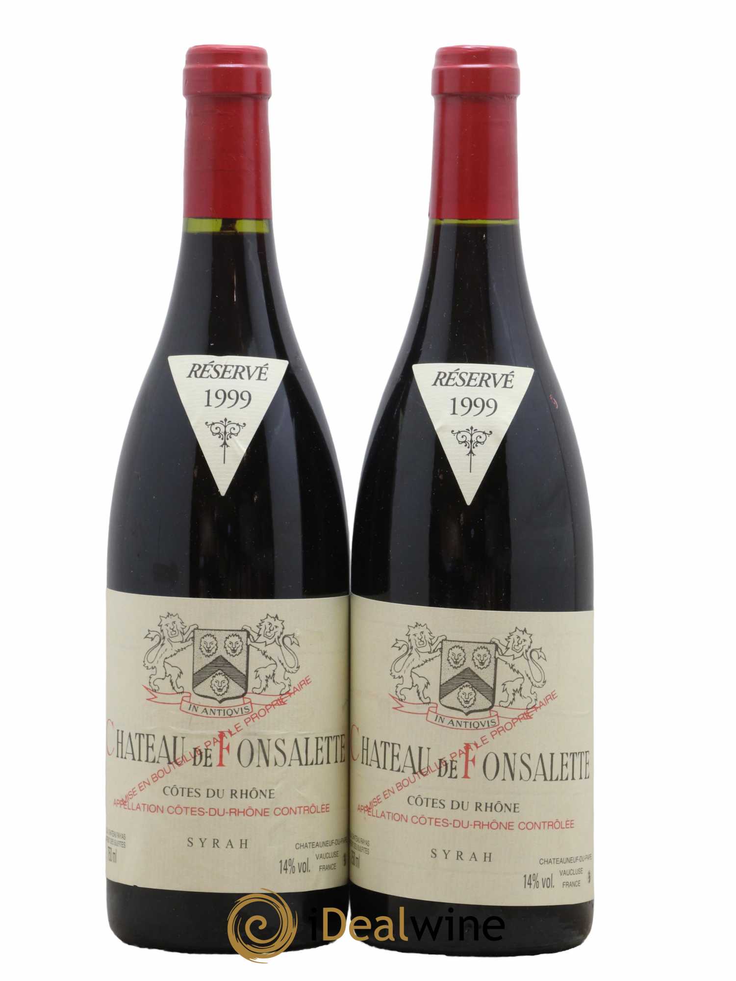 Côtes-du-Rhône Cuvée Syrah Château de Fonsalette 1999 - Lot de 2 bouteilles - 0