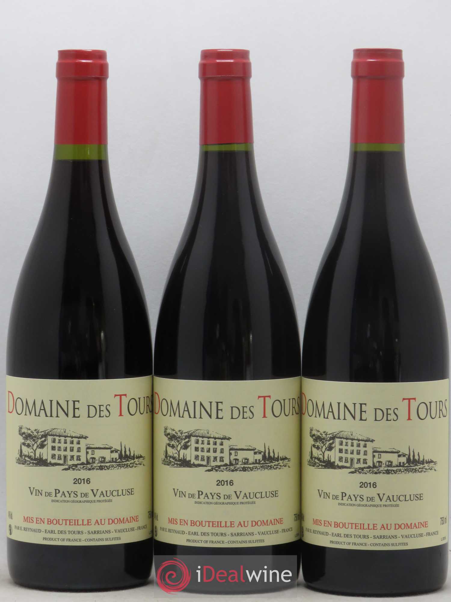 Vaucluse (Vin de Pays de Vaucluse) Domaine des Tours Emmanuel Reynaud 2016 - Lot de 3 bouteilles - 0