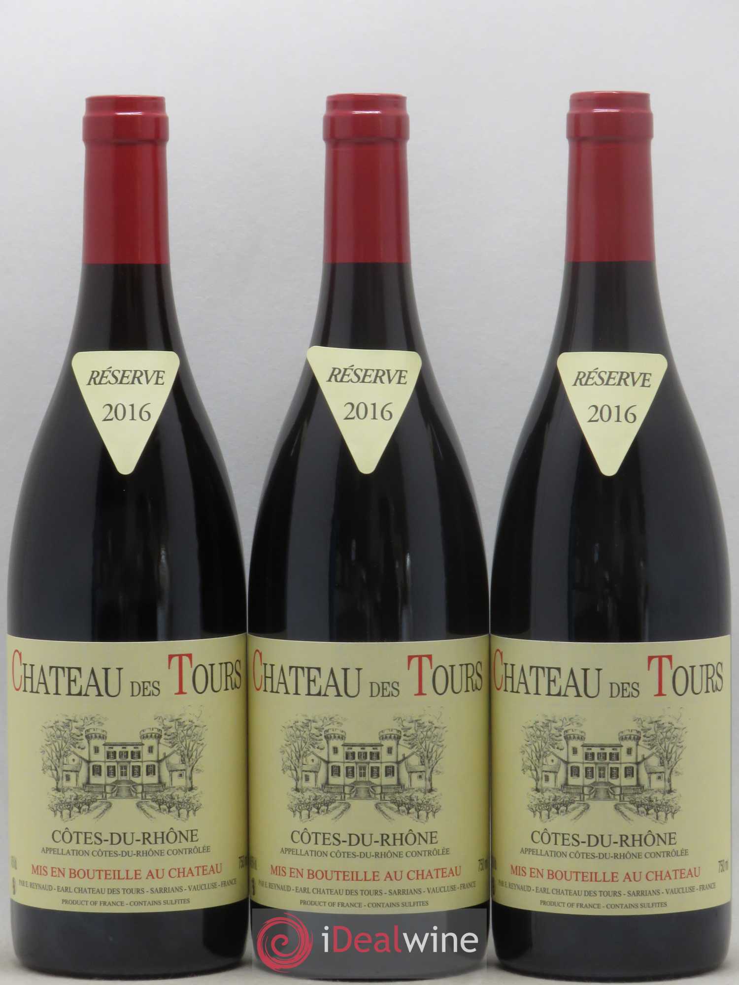 Côtes-du-Rhône Château des Tours Emmanuel Reynaud 2016 - Lot de 3 bouteilles - 0