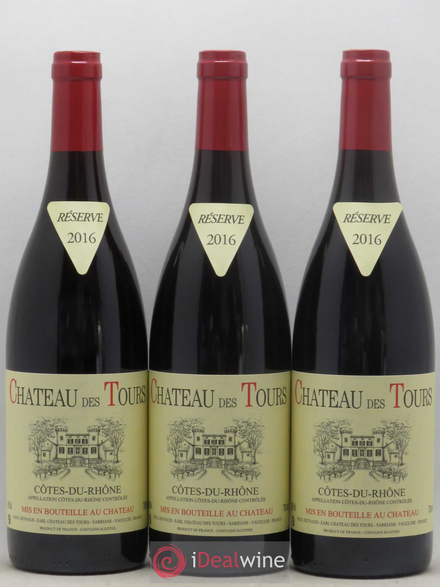 Côtes-du-Rhône Château des Tours Emmanuel Reynaud 2016 - Lot de 3 bouteilles - 0