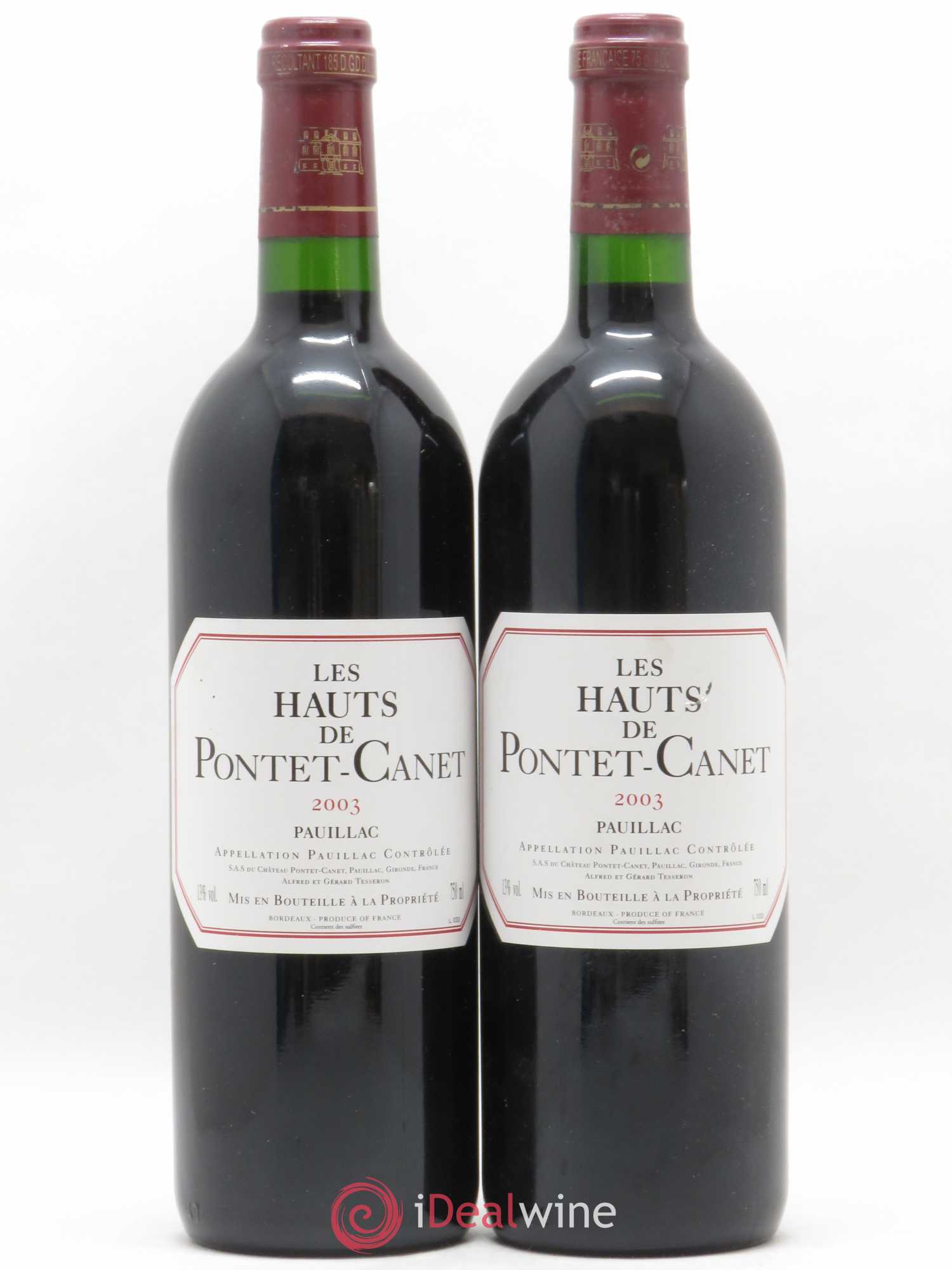 Les Hauts de Pontet-Canet Second Vin 2003 - Lot de 2 bouteilles - 0