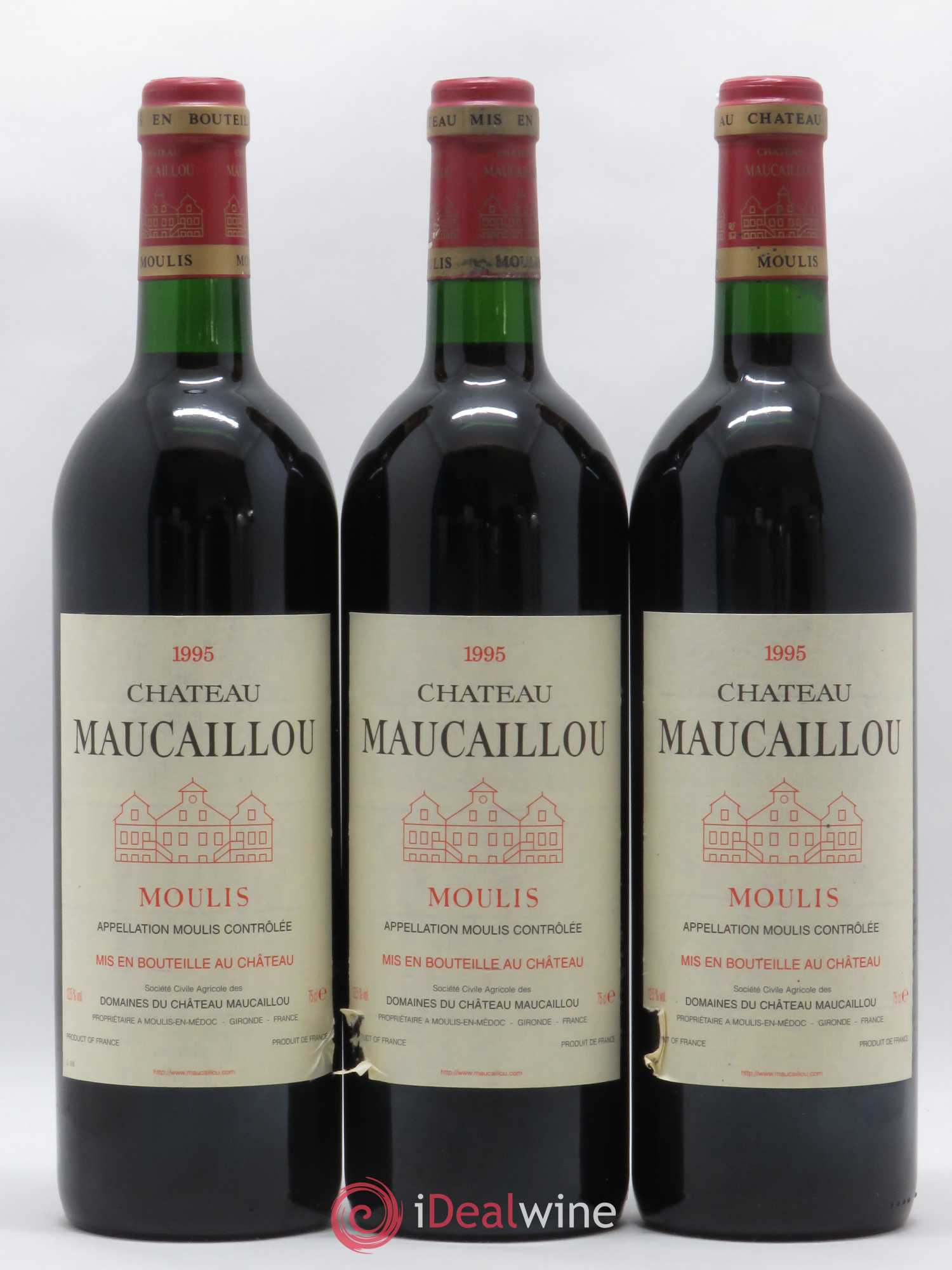 Château Maucaillou 1995 - Lot de 3 bouteilles - 0