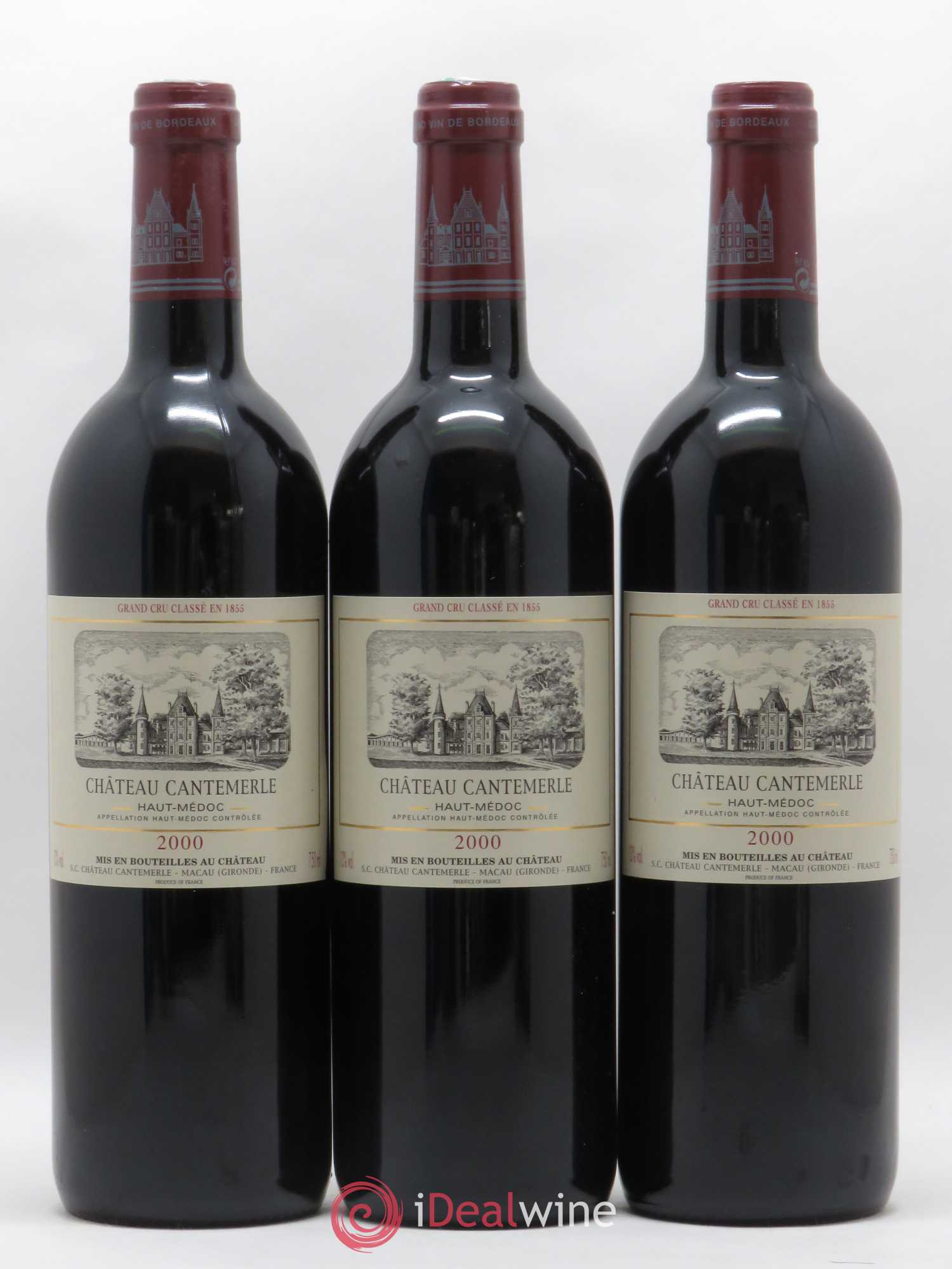 Château Cantemerle 5ème Grand Cru Classé 2000 - Lot de 3 bouteilles - 0