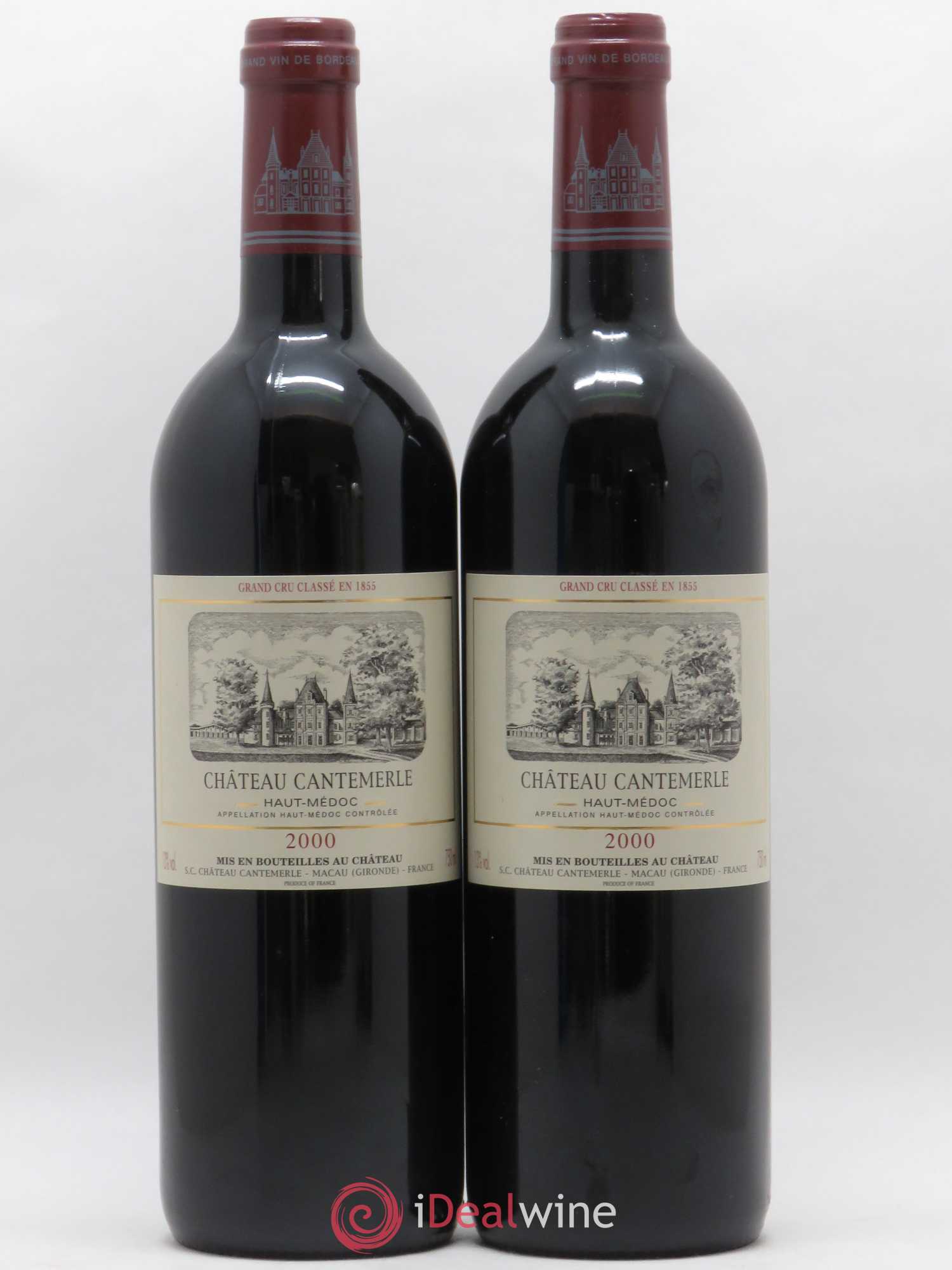 Château Cantemerle 5ème Grand Cru Classé 2000 - Lot de 2 bouteilles - 0